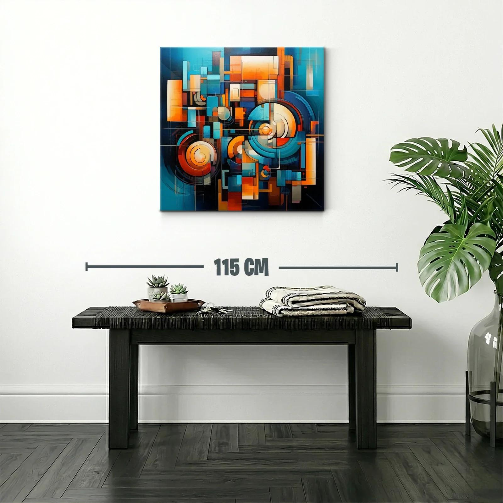 Composición abstracta con círculos y formas geométricas vibrantes — miniatura 2