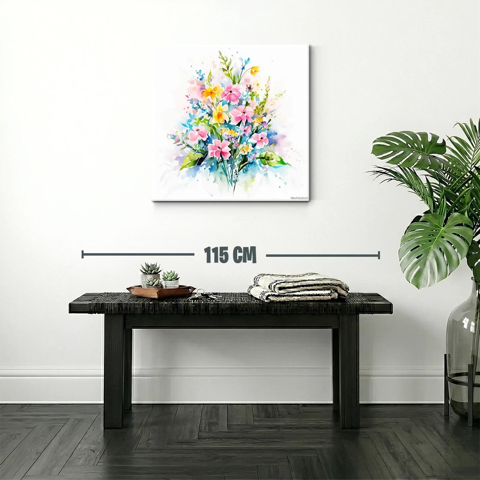 Bello ramo floral en acuarela con tonos pastel brillantes — miniatura 2