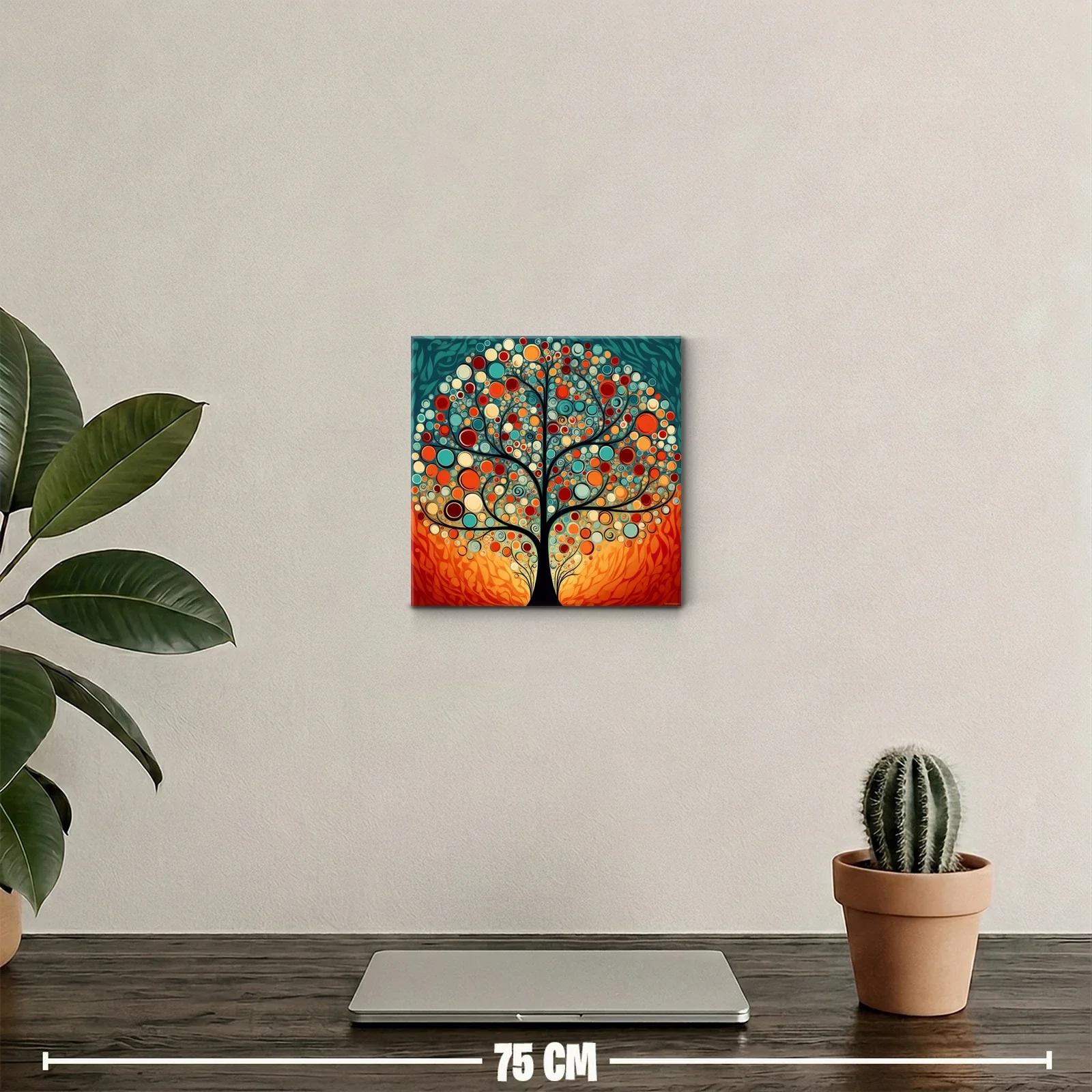 Árbol estilizado con círculos de colores vivos y cálidos — miniatura 2