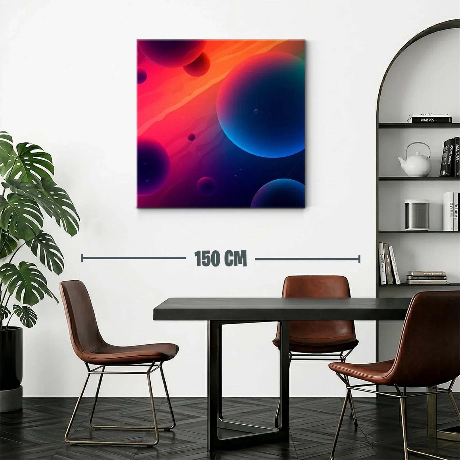 Composición abstracta con esferas en tonos cálidos y fríos — miniatura 2