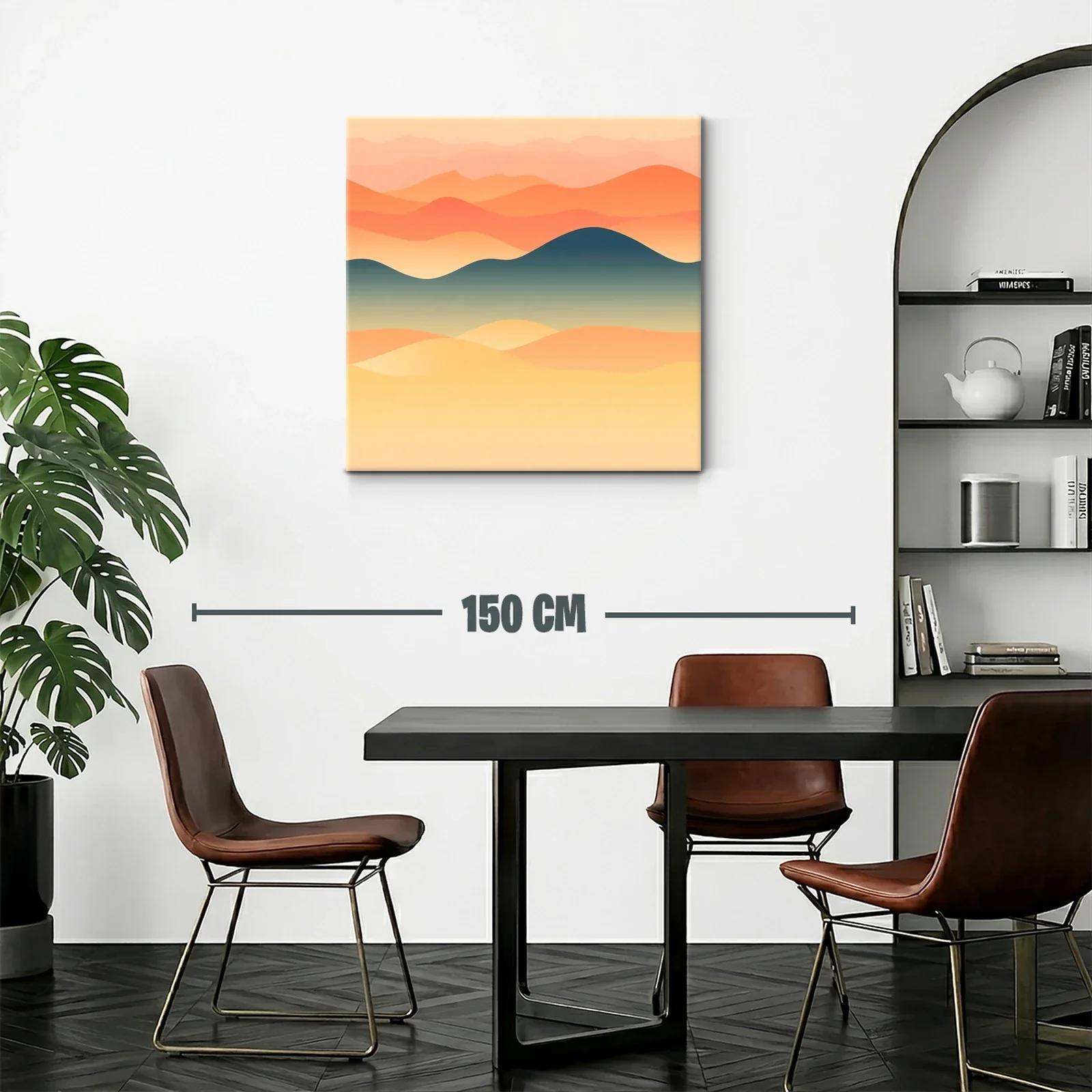Paisaje abstracto con montañas y degradado cálido — miniatura 2