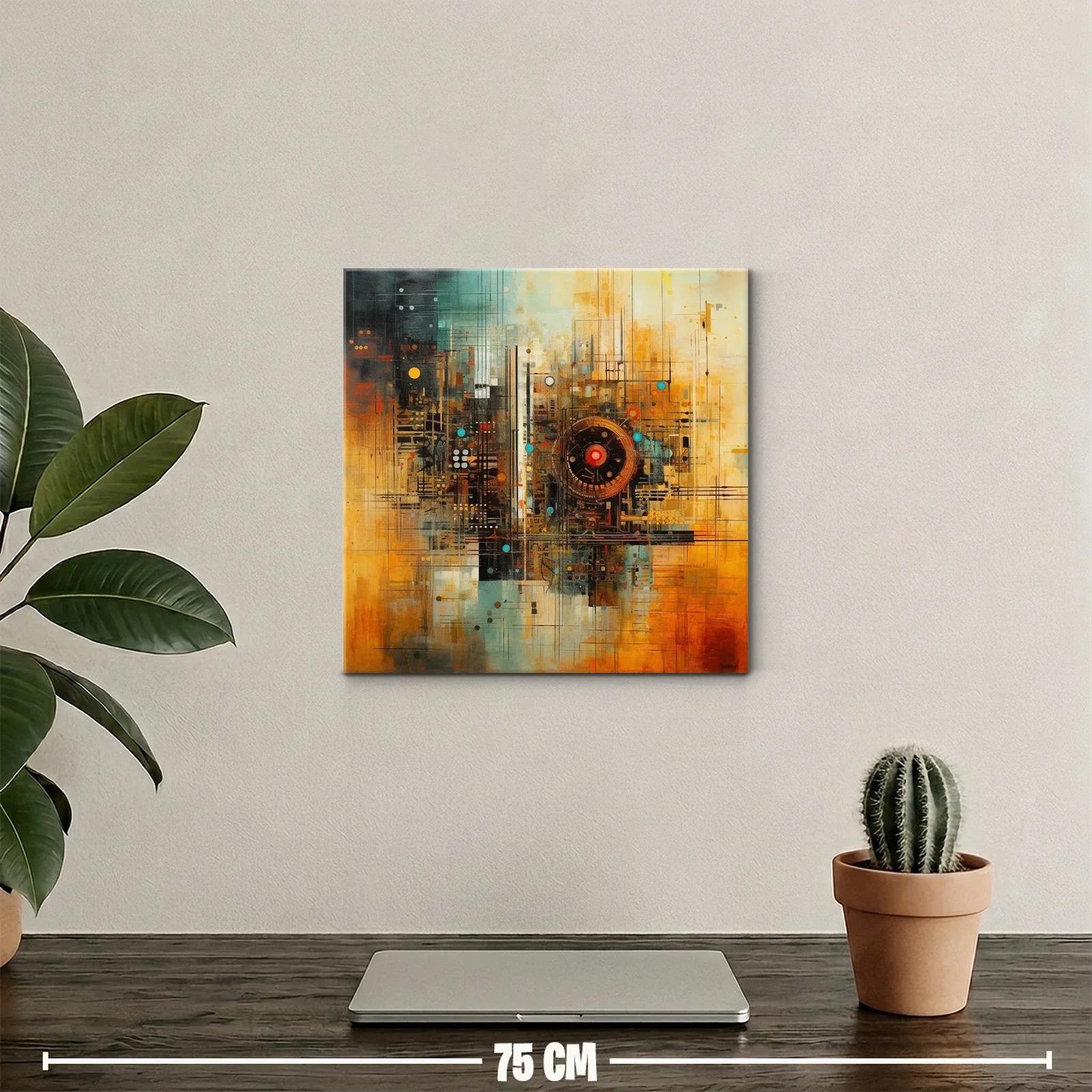 Composición abstracta en tonos cálidos y detalles geométricos — miniatura 2