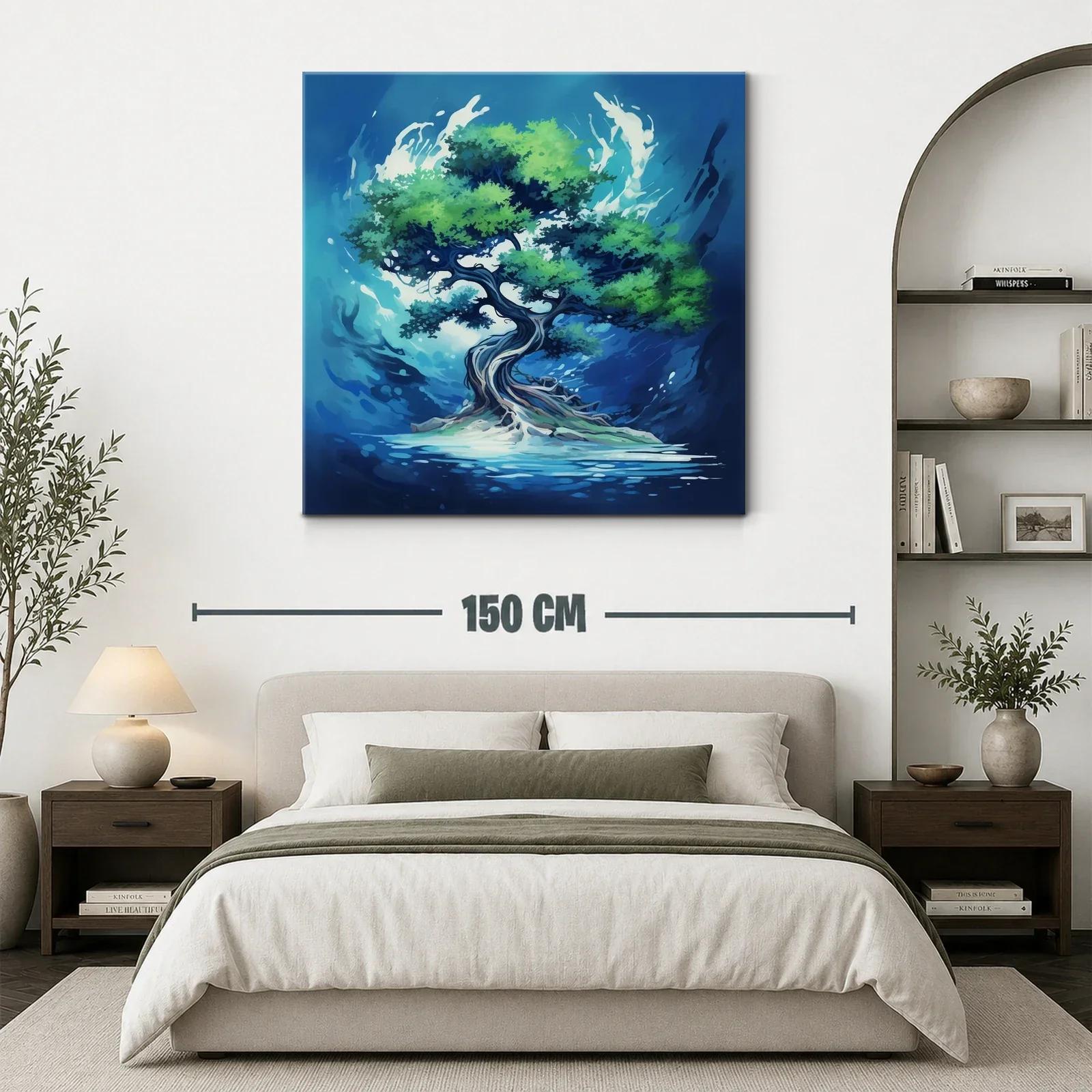 Árbol luminoso en vibrantes tonos azules y verdes — miniatura 3