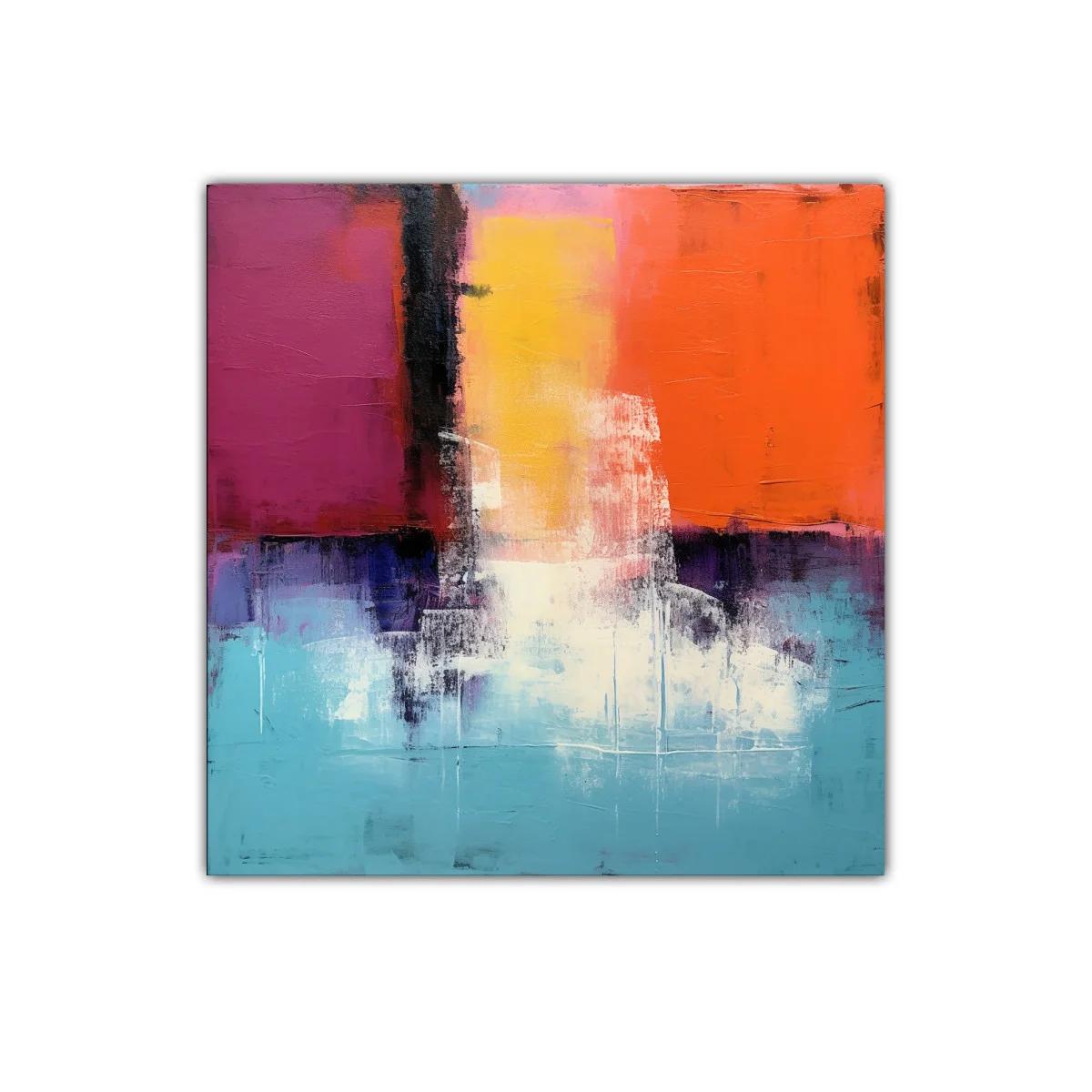 Cuadro abstracto con vibrantes bloques de color contrastante — miniatura 1