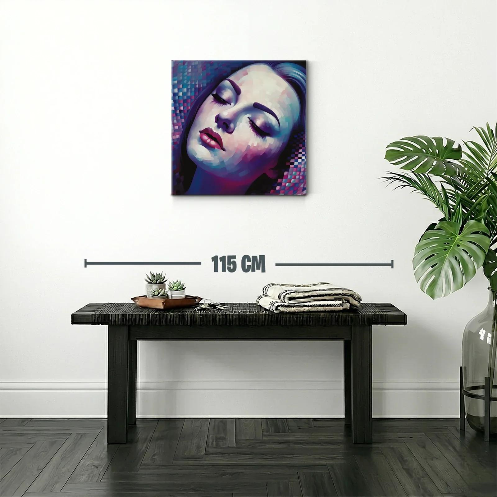 Rostro femenino en tonos violetas y azules suaves — miniatura 2