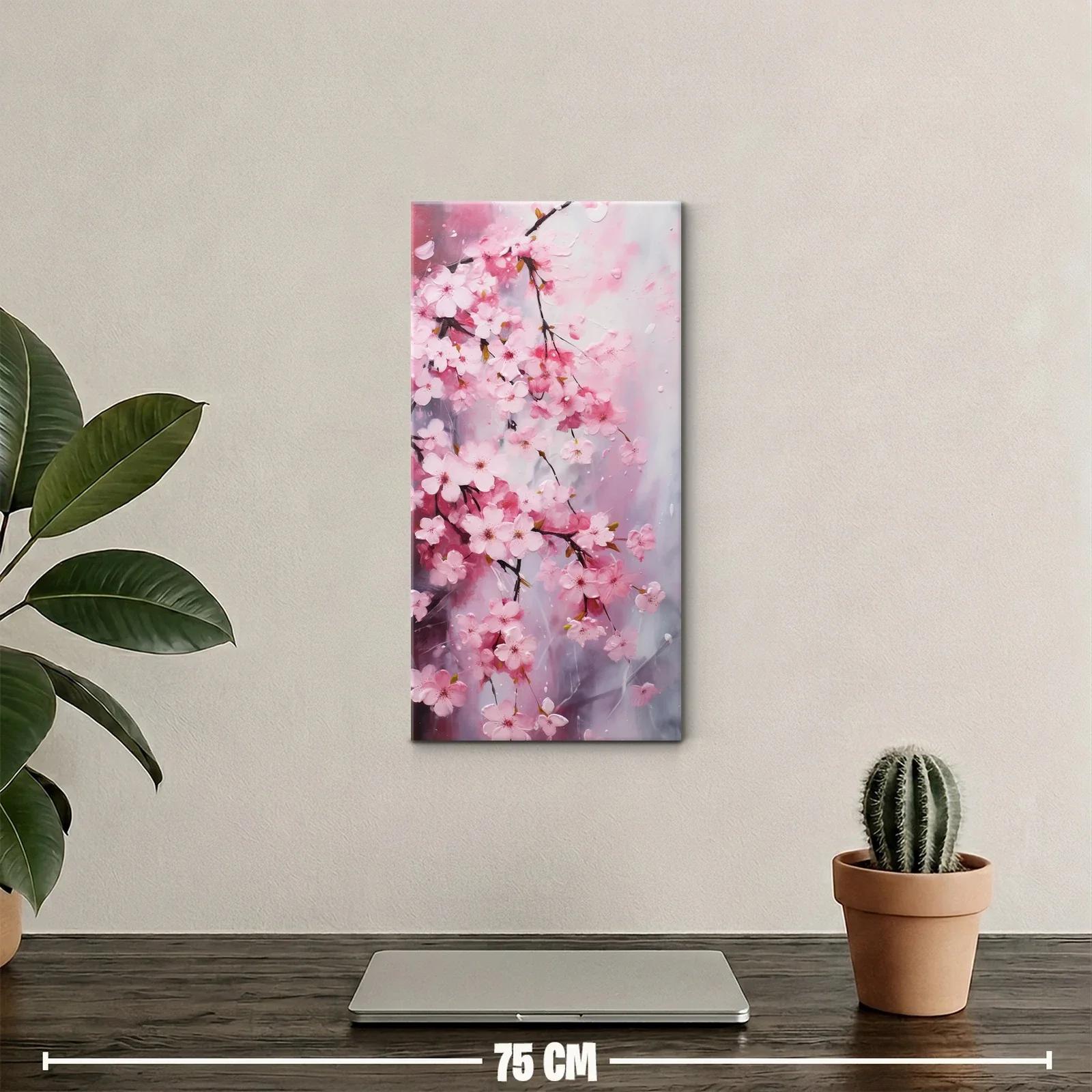 Cuadro flores de cerezo con fondo brumoso — miniatura 2
