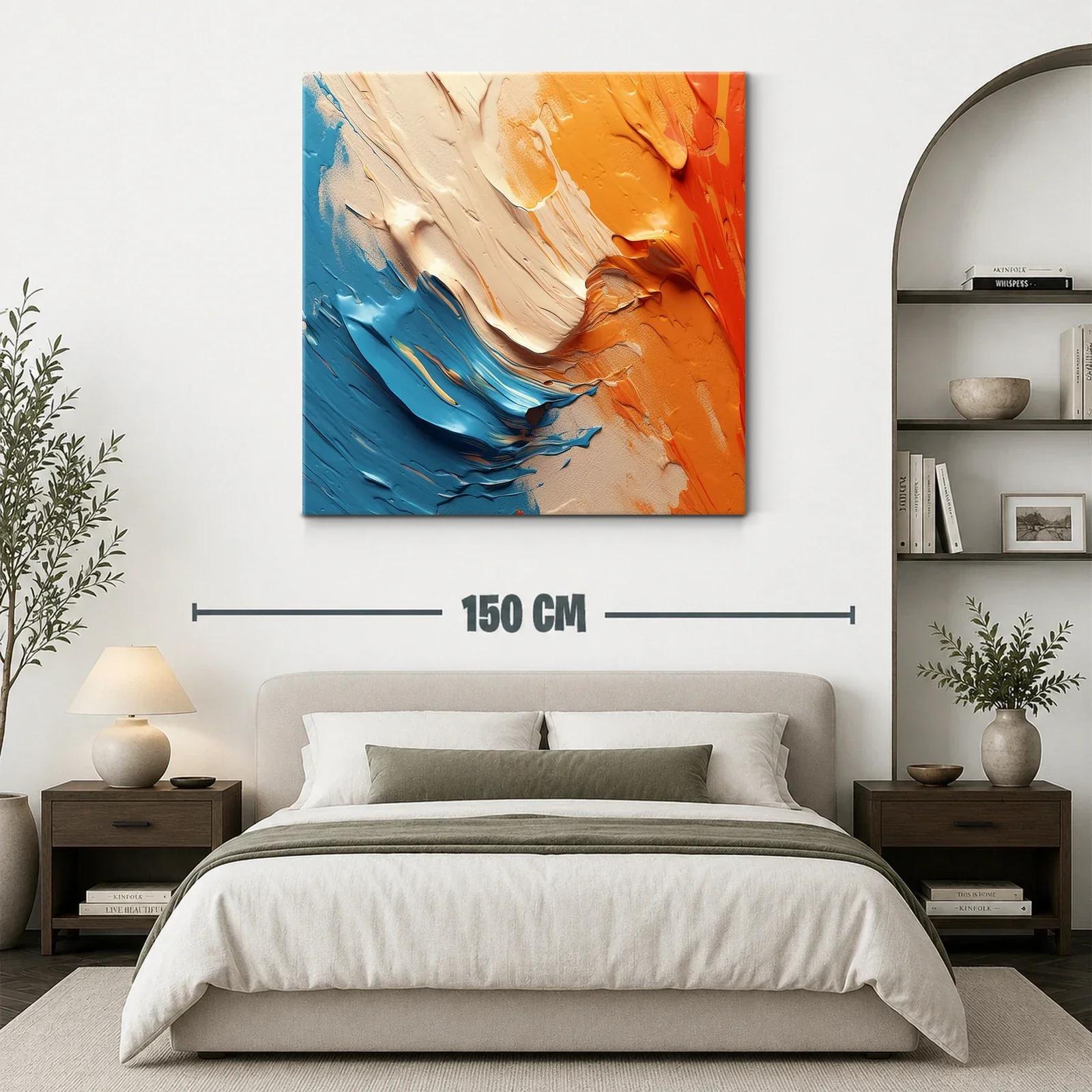 Composición vibrante en tonos azul y naranja fluido — miniatura 3
