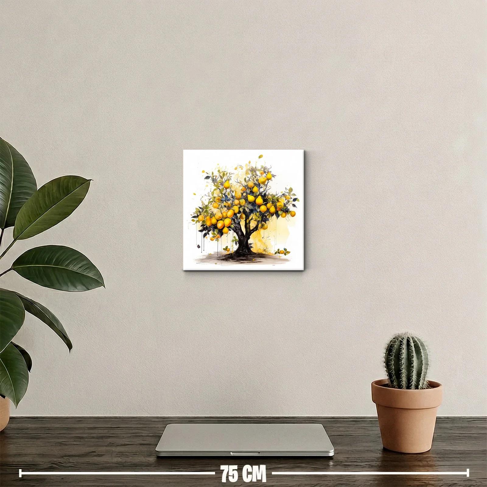 Árbol frutal vibrante con frutos dorados y hojas verdes — miniatura 2