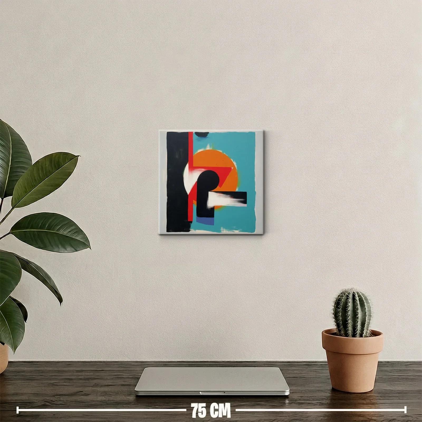 Cuadro abstracto con formas geométricas y colores vibrantes — miniatura 2
