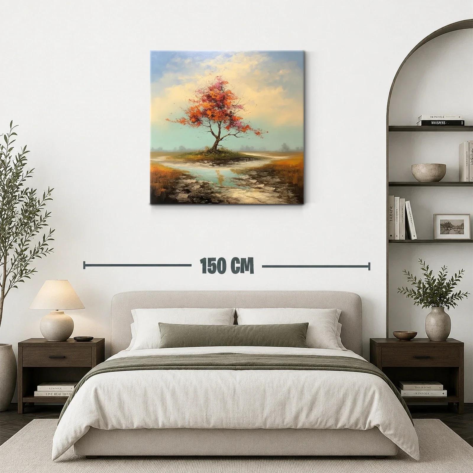 Árbol solitario con tonos otoñales y reflejos de agua — miniatura 3