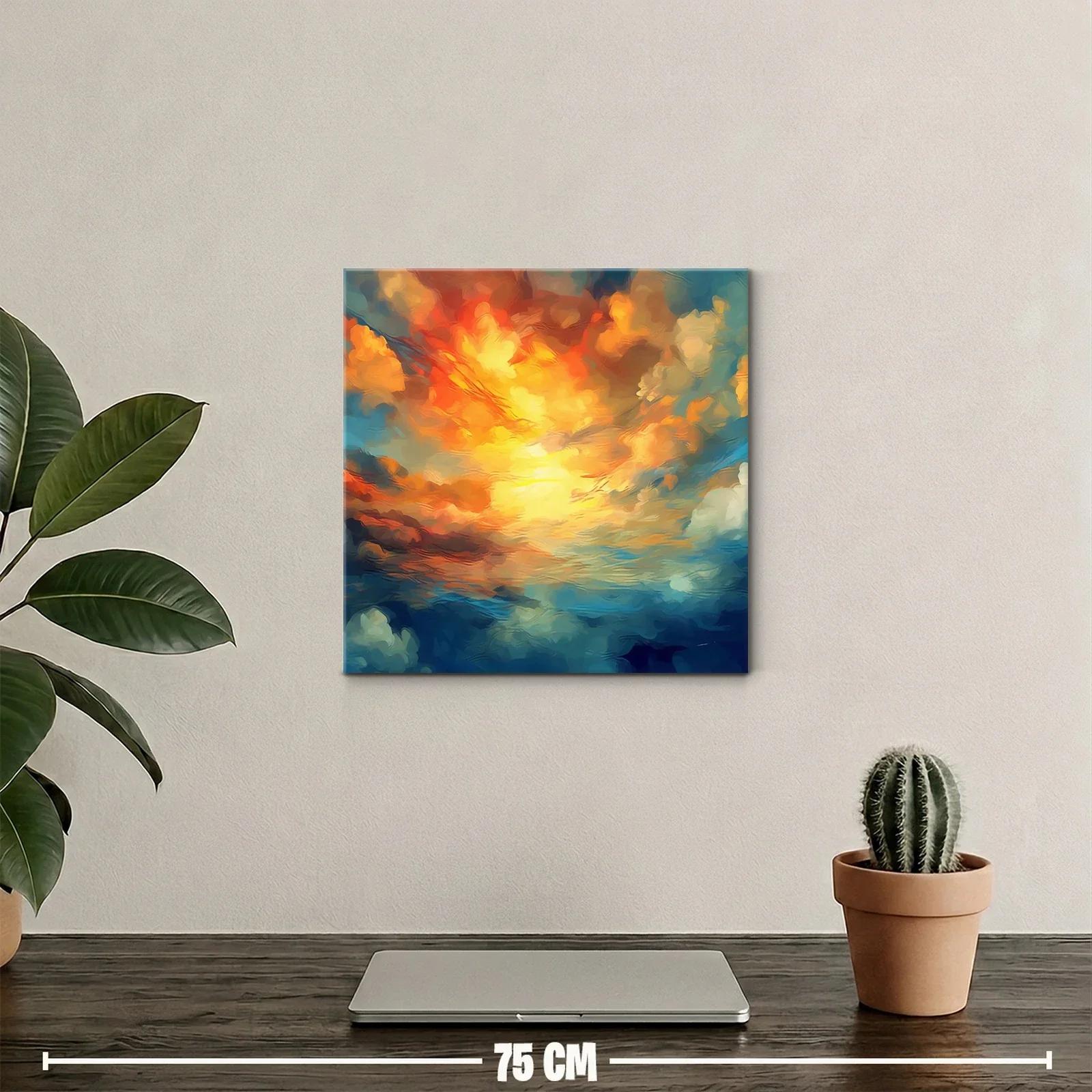 Atardecer vibrante con nubes iluminadas en tonos cálidos — miniatura 2