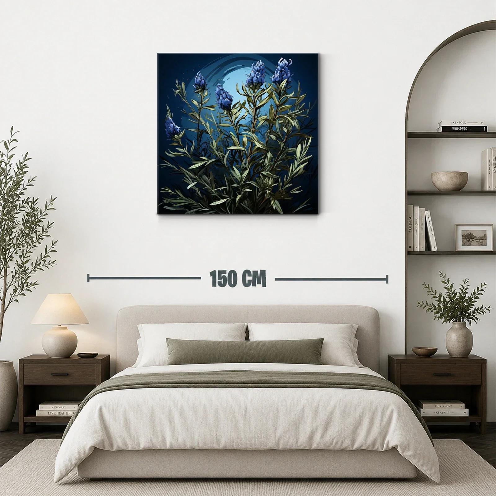Ramillete nocturno de flores azules con follaje verde — miniatura 3