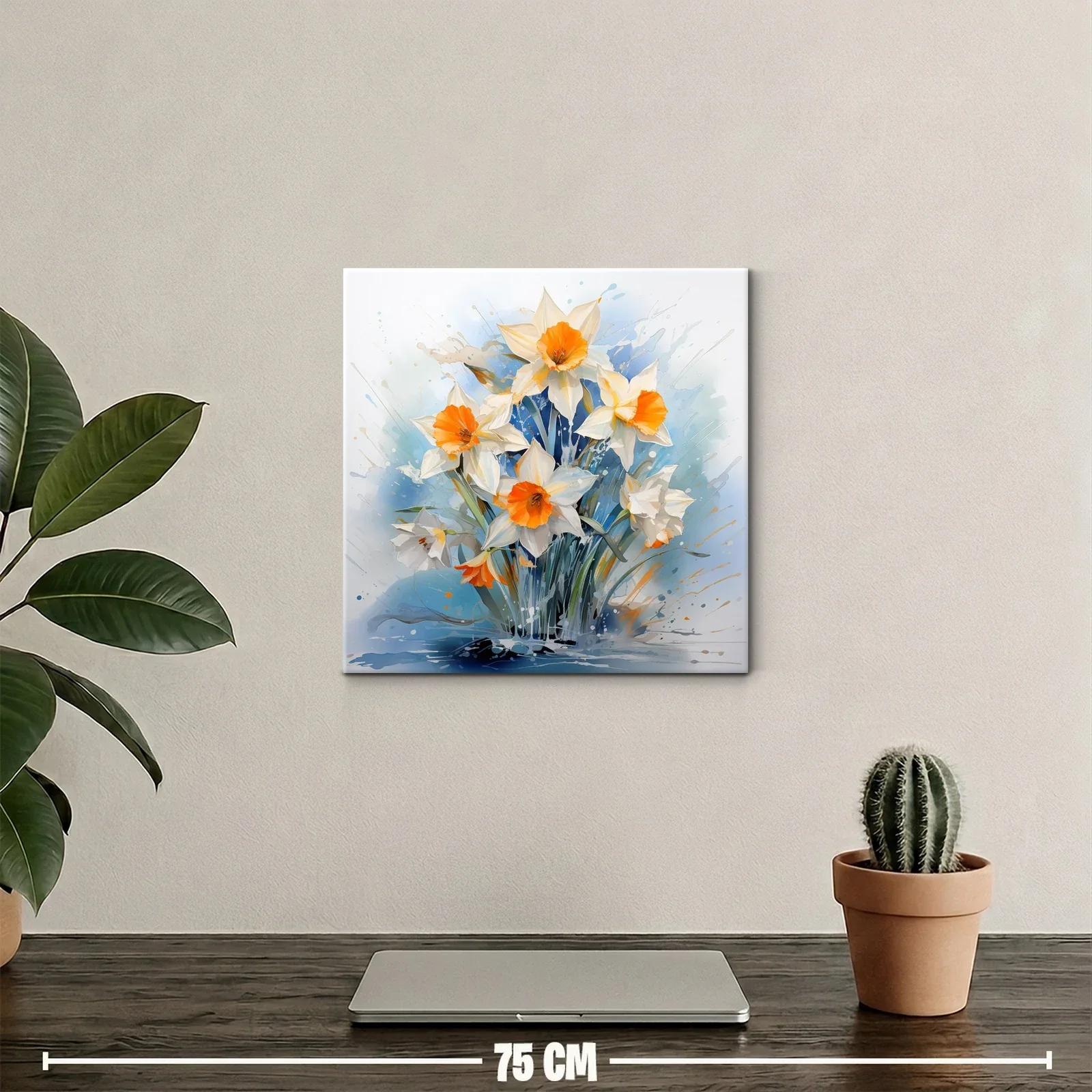 Ramo vibrante de narcisos en tonos blancos y naranjas — miniatura 2