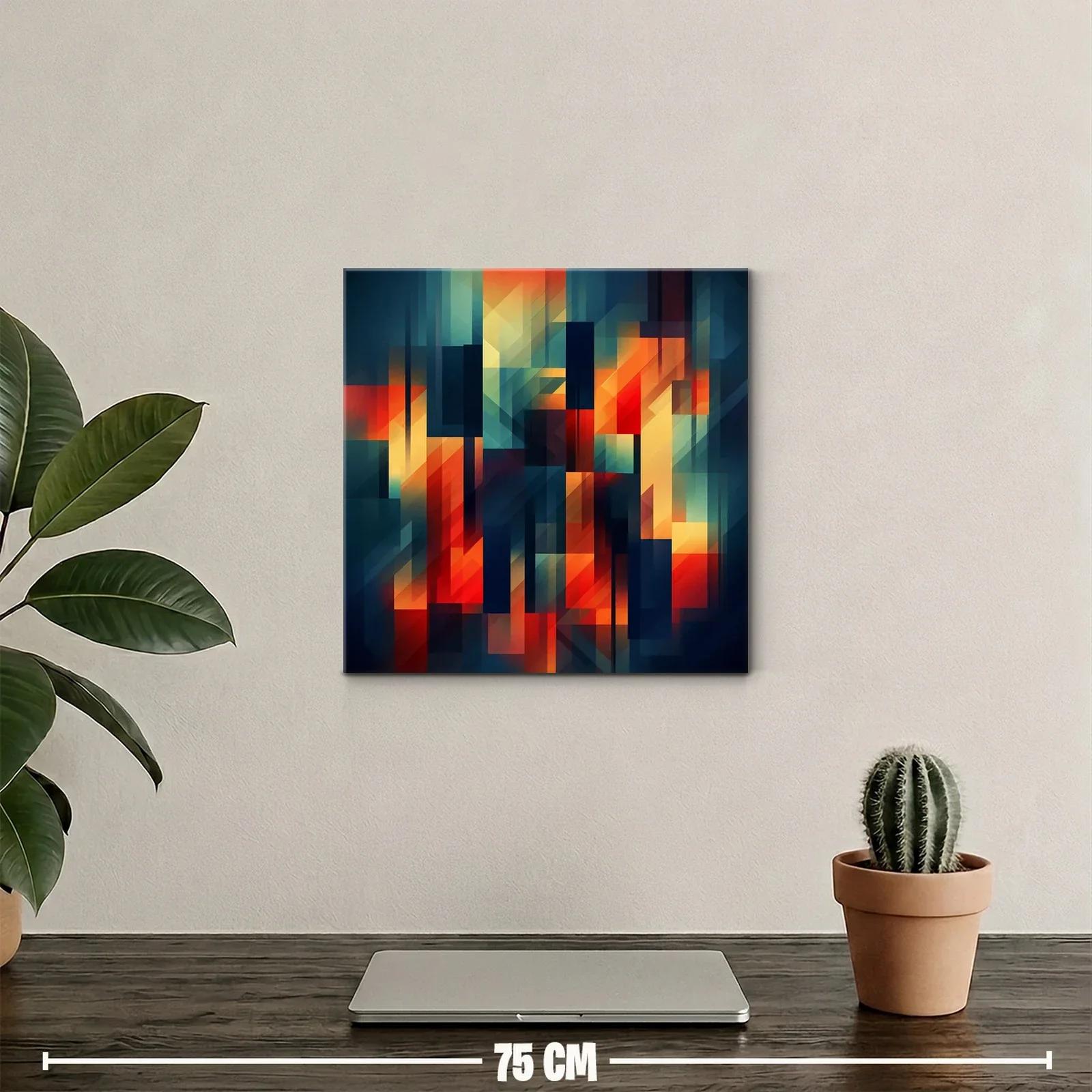 Composición abstracta vibrante con tonos cálidos y fríos — miniatura 2