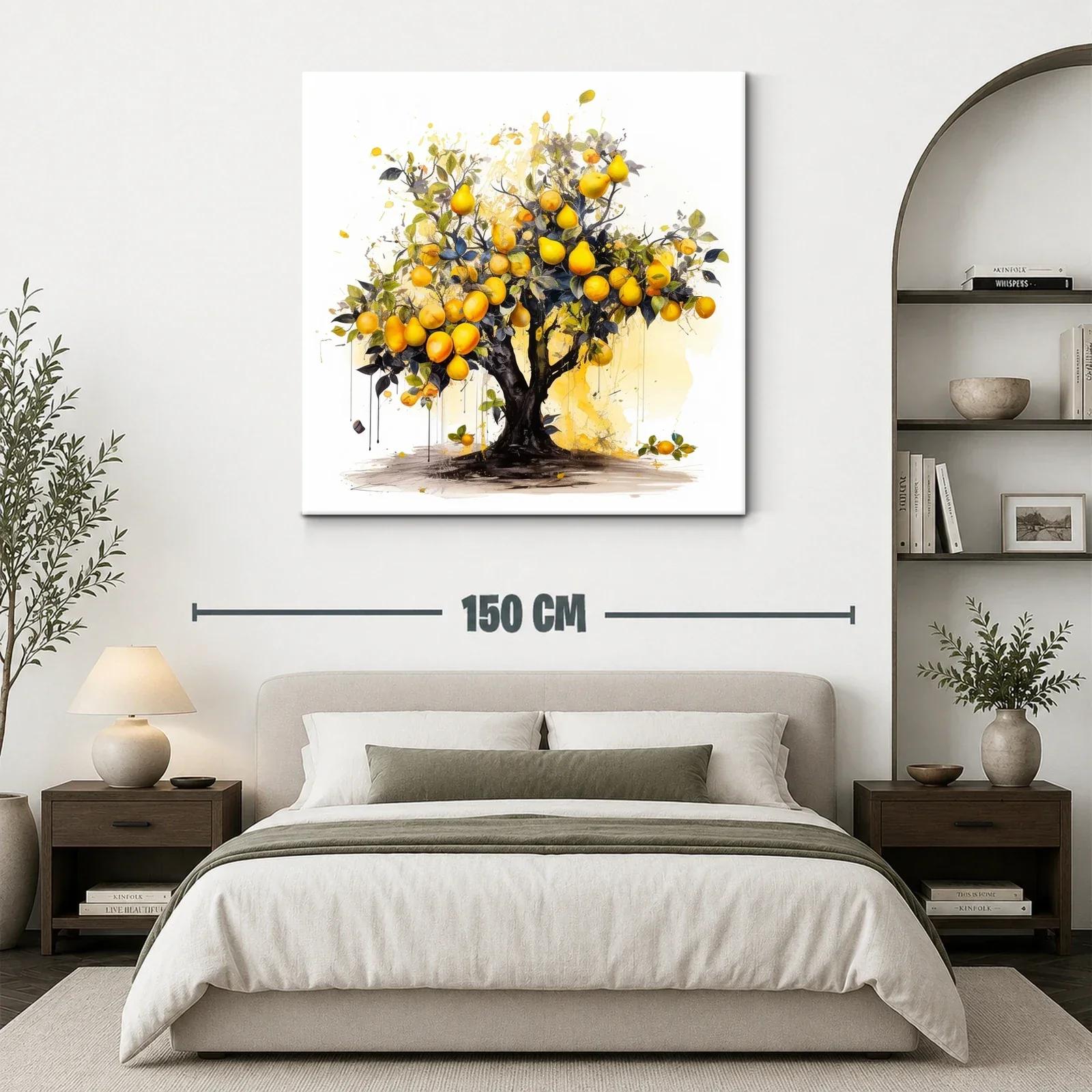Árbol frutal vibrante con frutos dorados y hojas verdes — miniatura 3