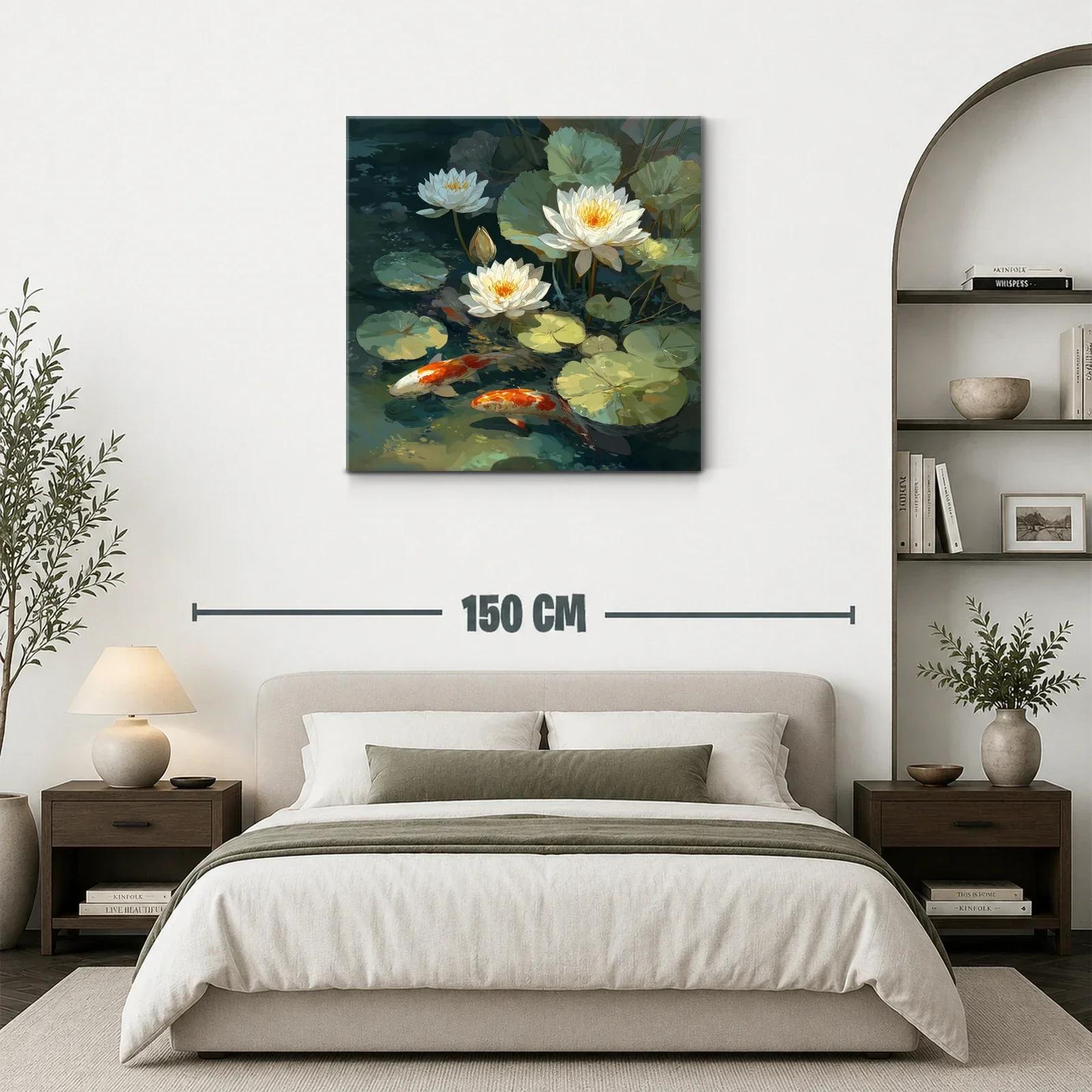 Serenidad de Nenúfares y Peces Koi en Agua Tranquila — miniatura 3