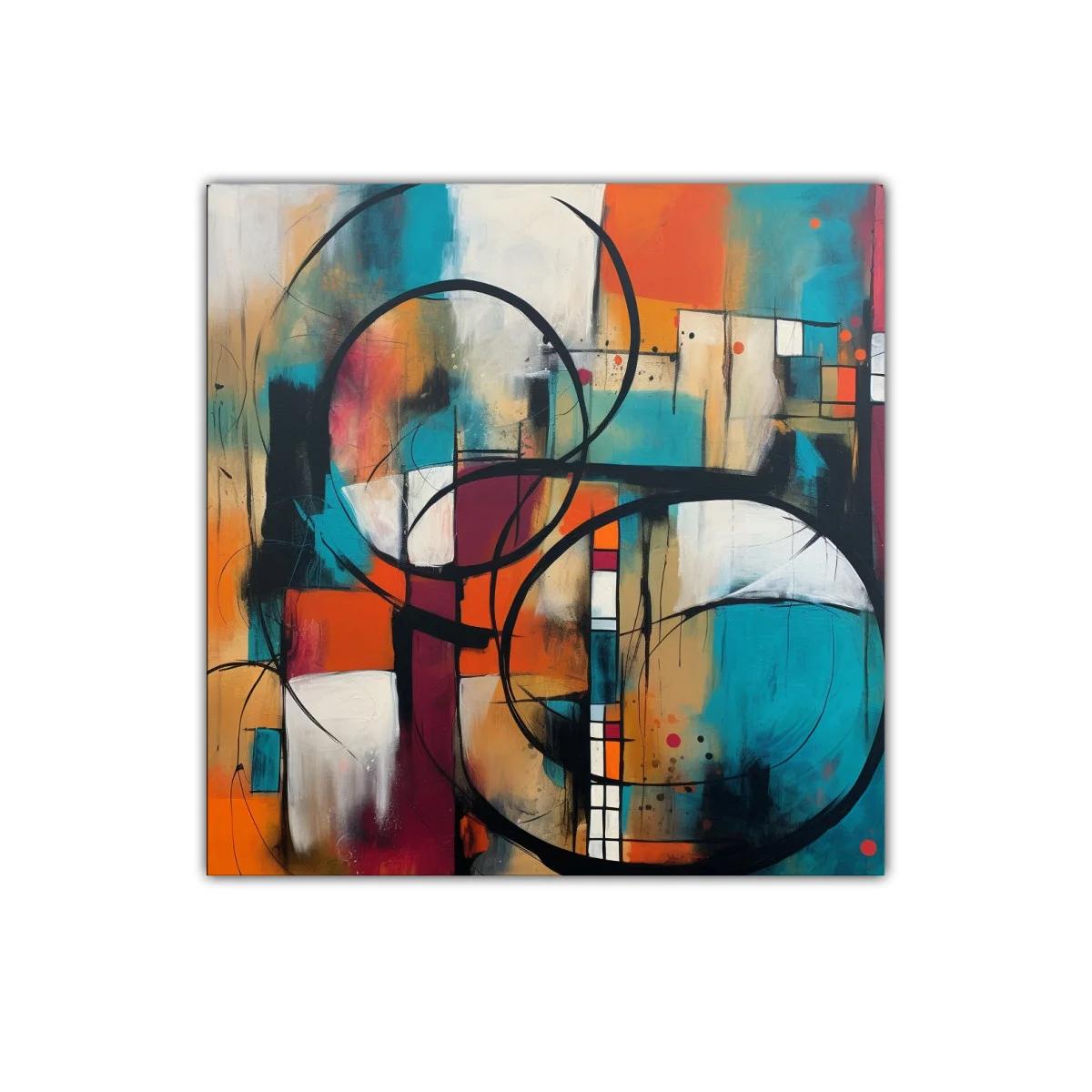 Composición abstracta en tonos vivos y formas circulares — miniatura 1