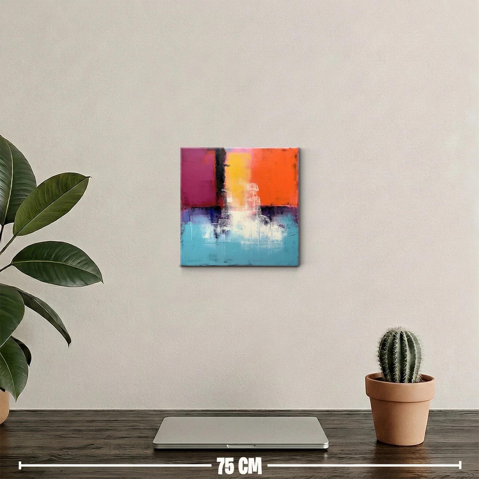 Cuadro abstracto con vibrantes bloques de color contrastante — miniatura 2