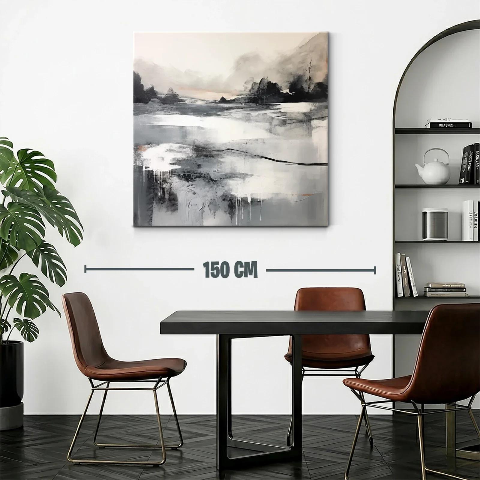 Paisaje abstracto en tonos neutros y grises suaves — miniatura 2