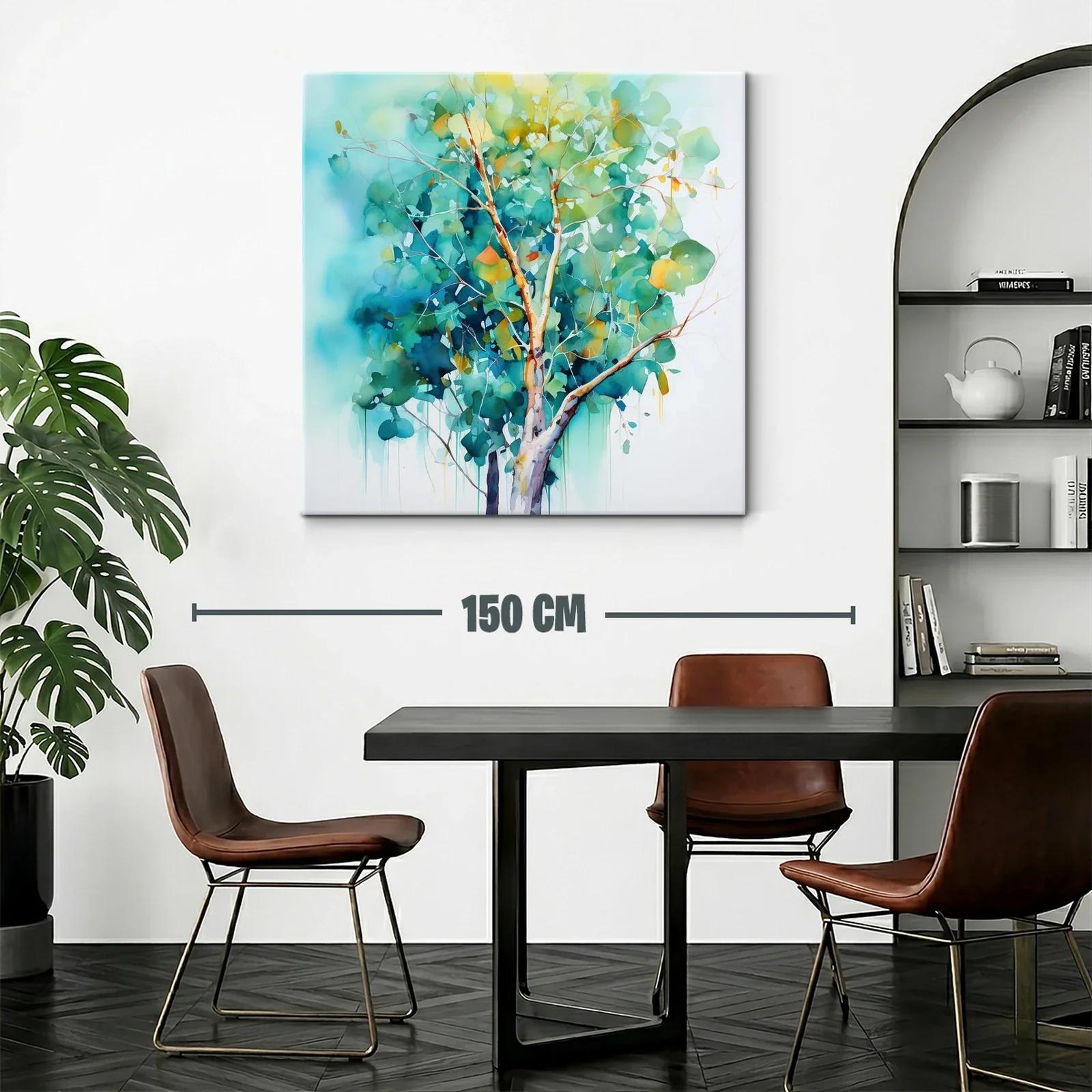 Árbol en acuarela con tonos vibrantes y suaves contrastes — miniatura 2