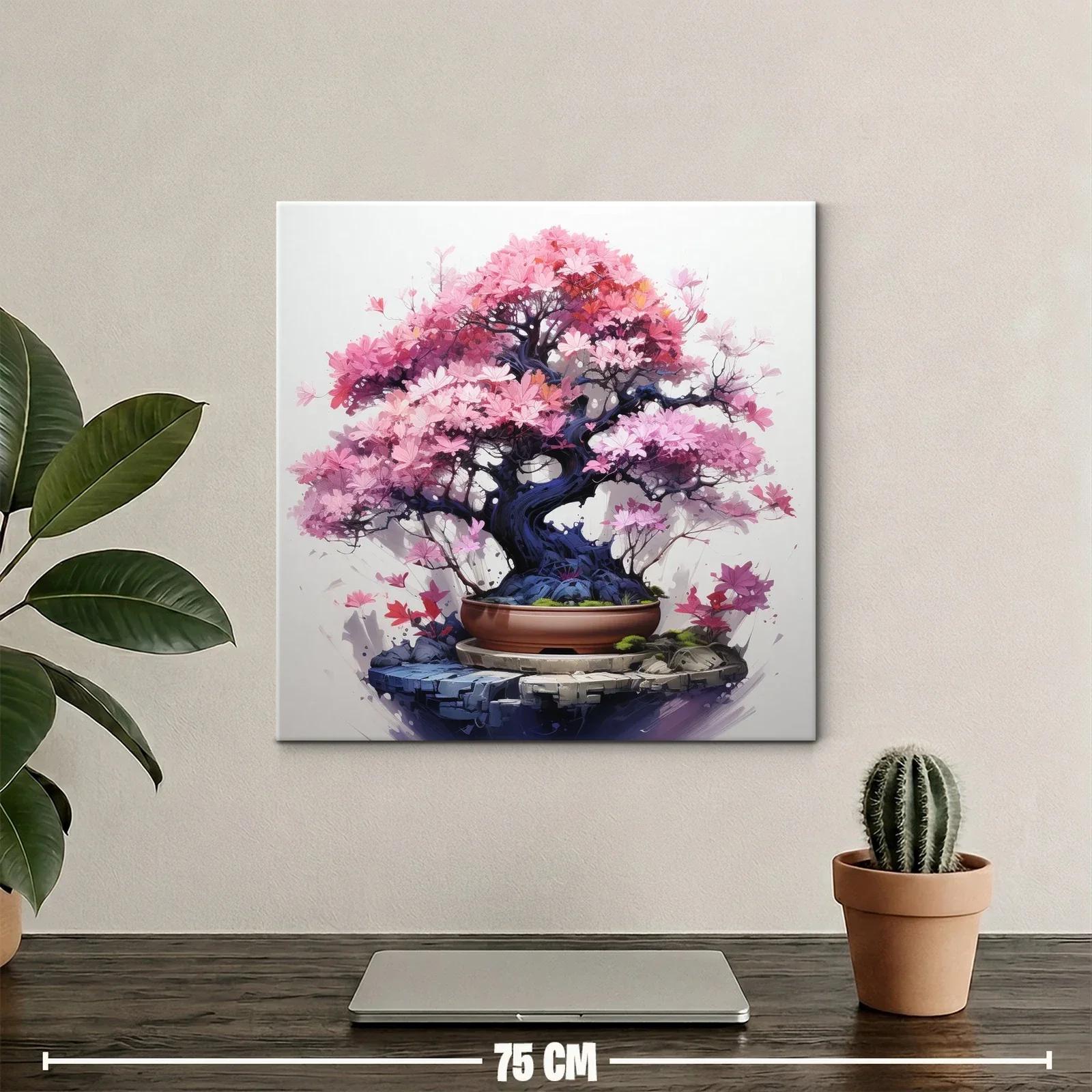 Árbol Bonsái con Flores Rosadas y Detalles Vibrantes — miniatura 2