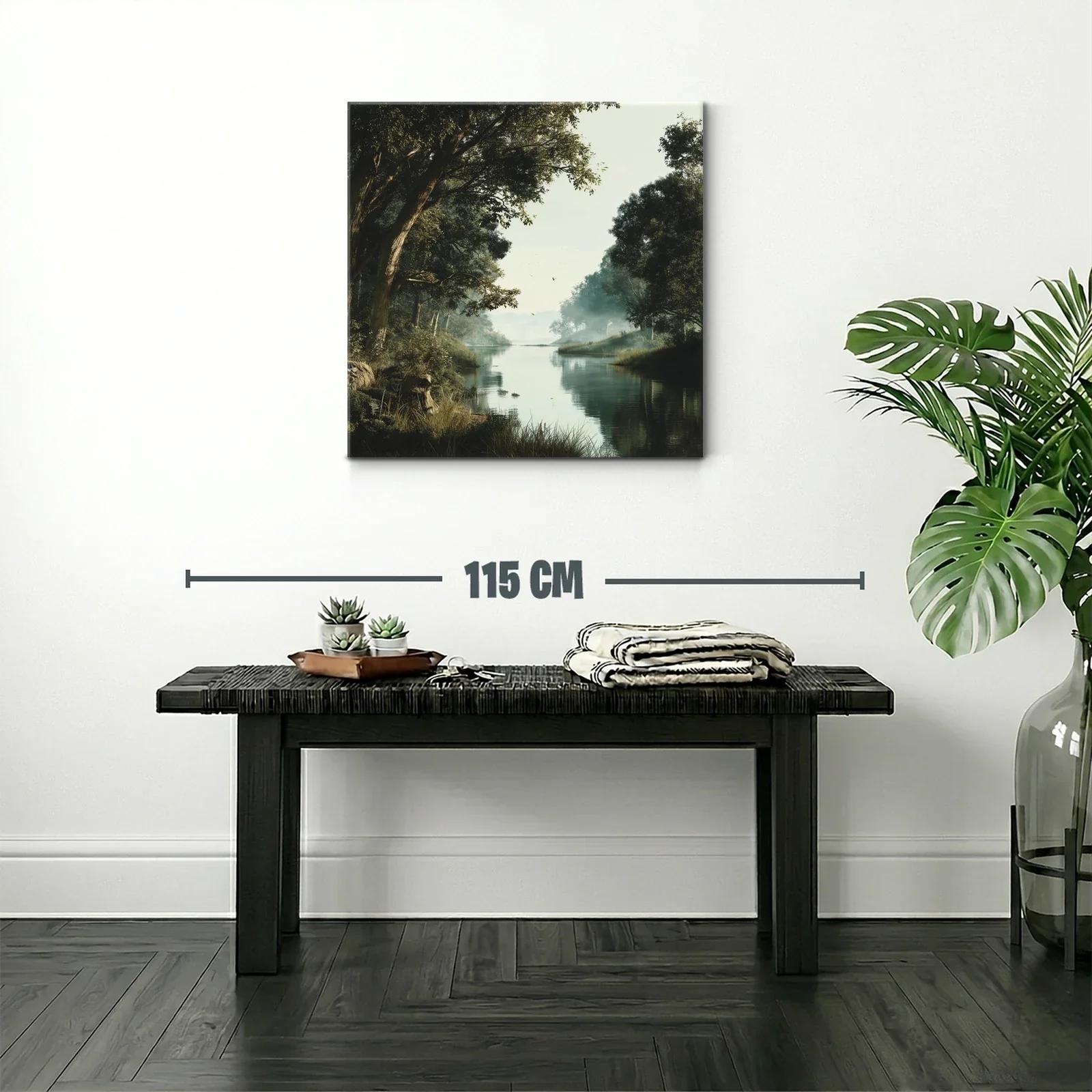 Paisaje sereno con río y árboles frondosos — miniatura 2