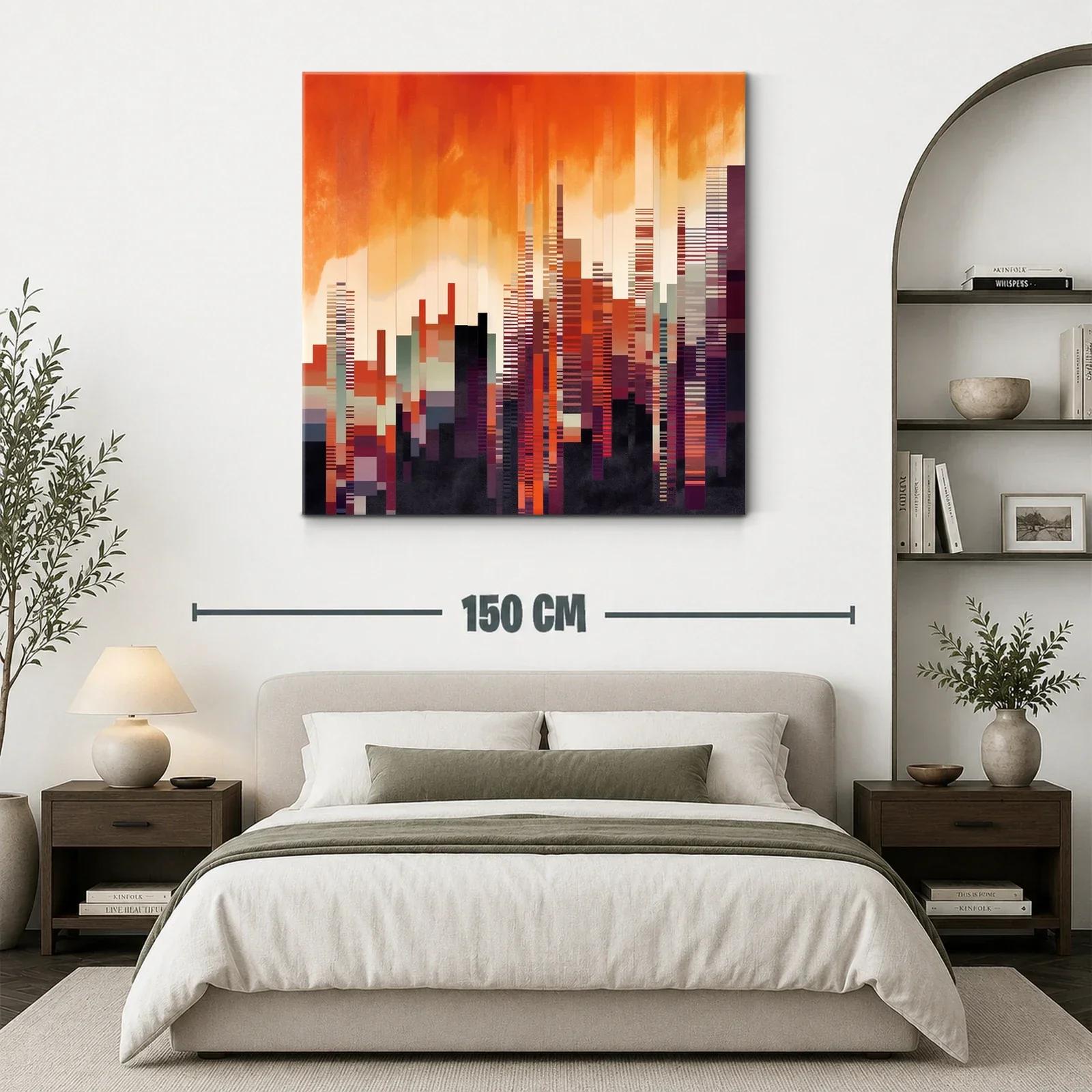 Ciudad abstracta al atardecer vibrante y geométrica — miniatura 3