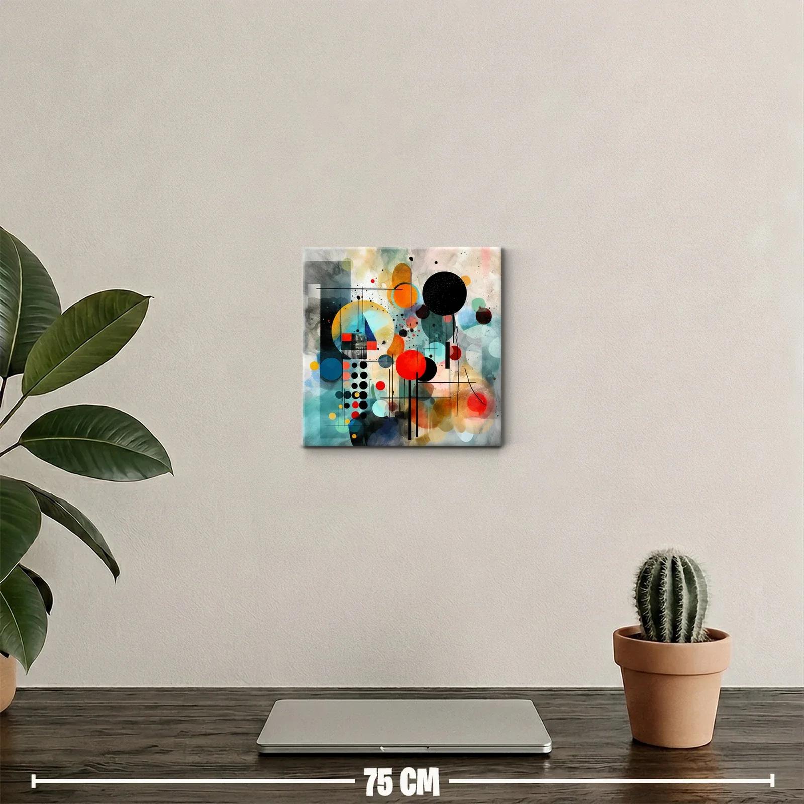 Composición abstracta con círculos coloridos y líneas finas — miniatura 2