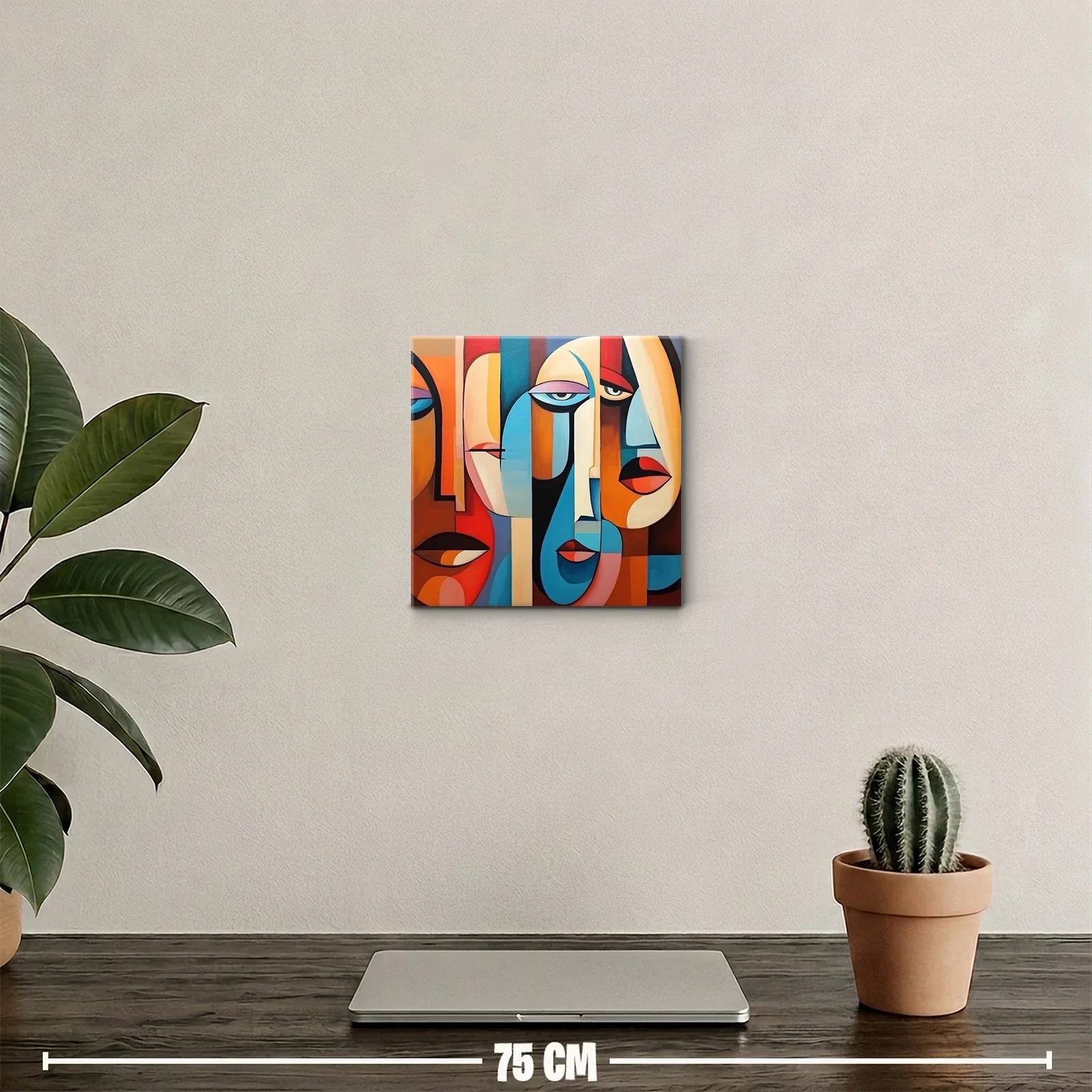 Composición abstracta con rostros de colores llamativos — miniatura 2