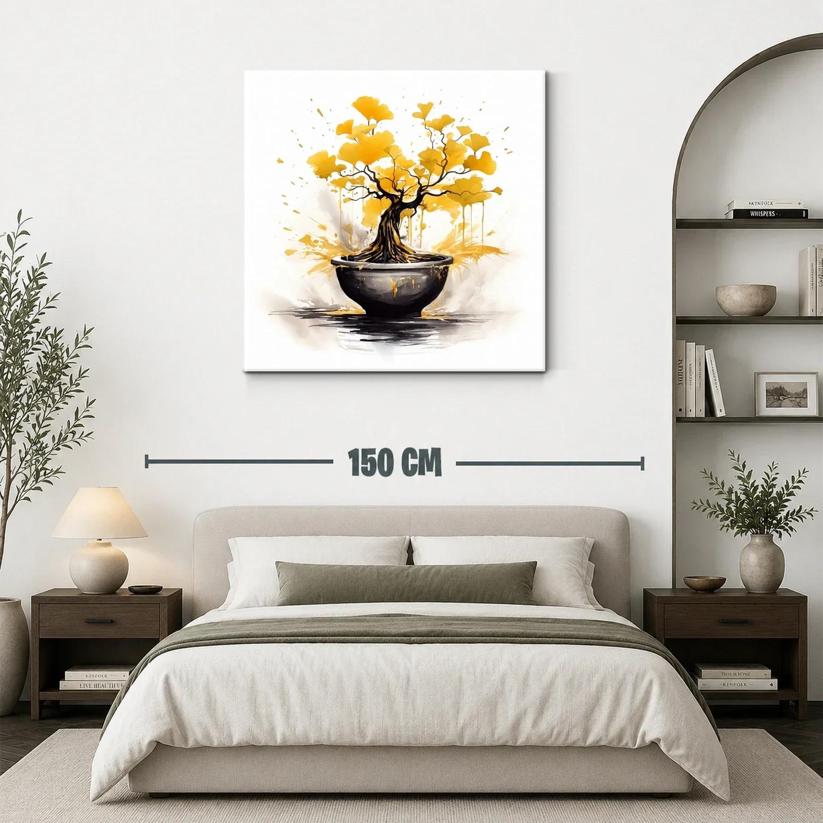Árbol Dorado con Ramas Abstractas en Maceta Negra — miniatura 3