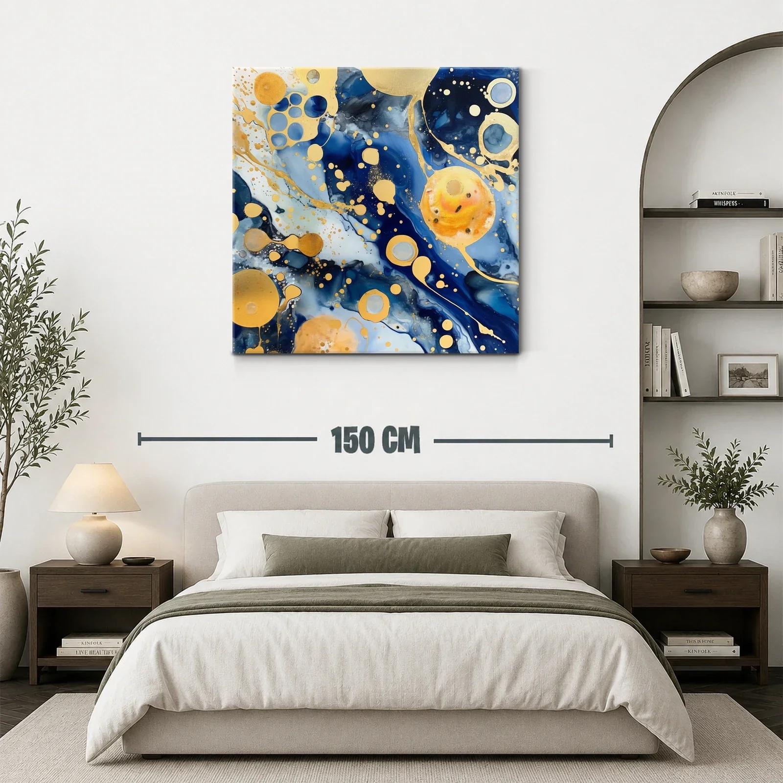 Composición Abstracta en Azul y Dorado — miniatura 3