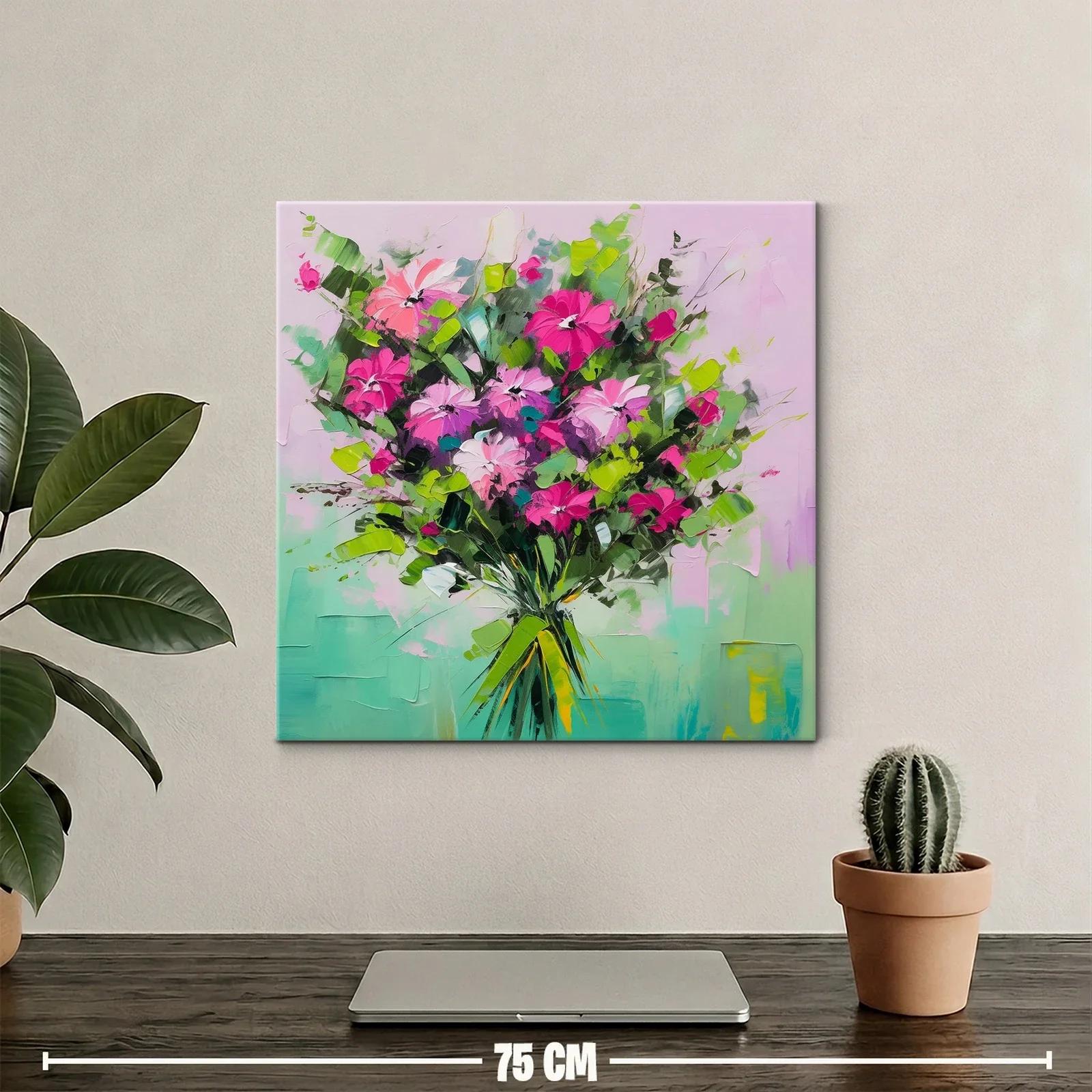 Ramo vibrante de flores en tonos verdes y fucsias — miniatura 2