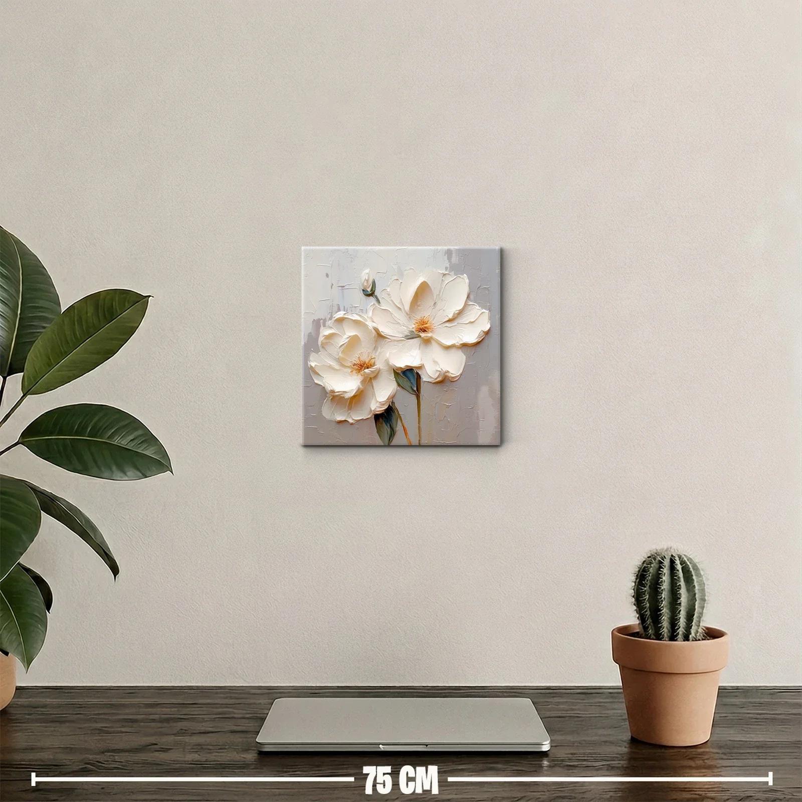 Flores blancas en relieve para decoración elegante — miniatura 2