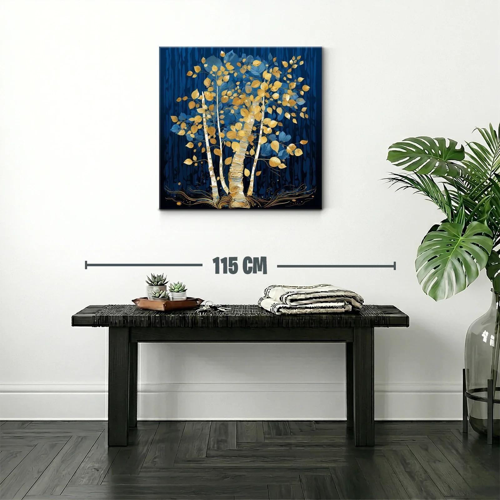 Árbol dorado sobre fondo azul profundo — miniatura 2