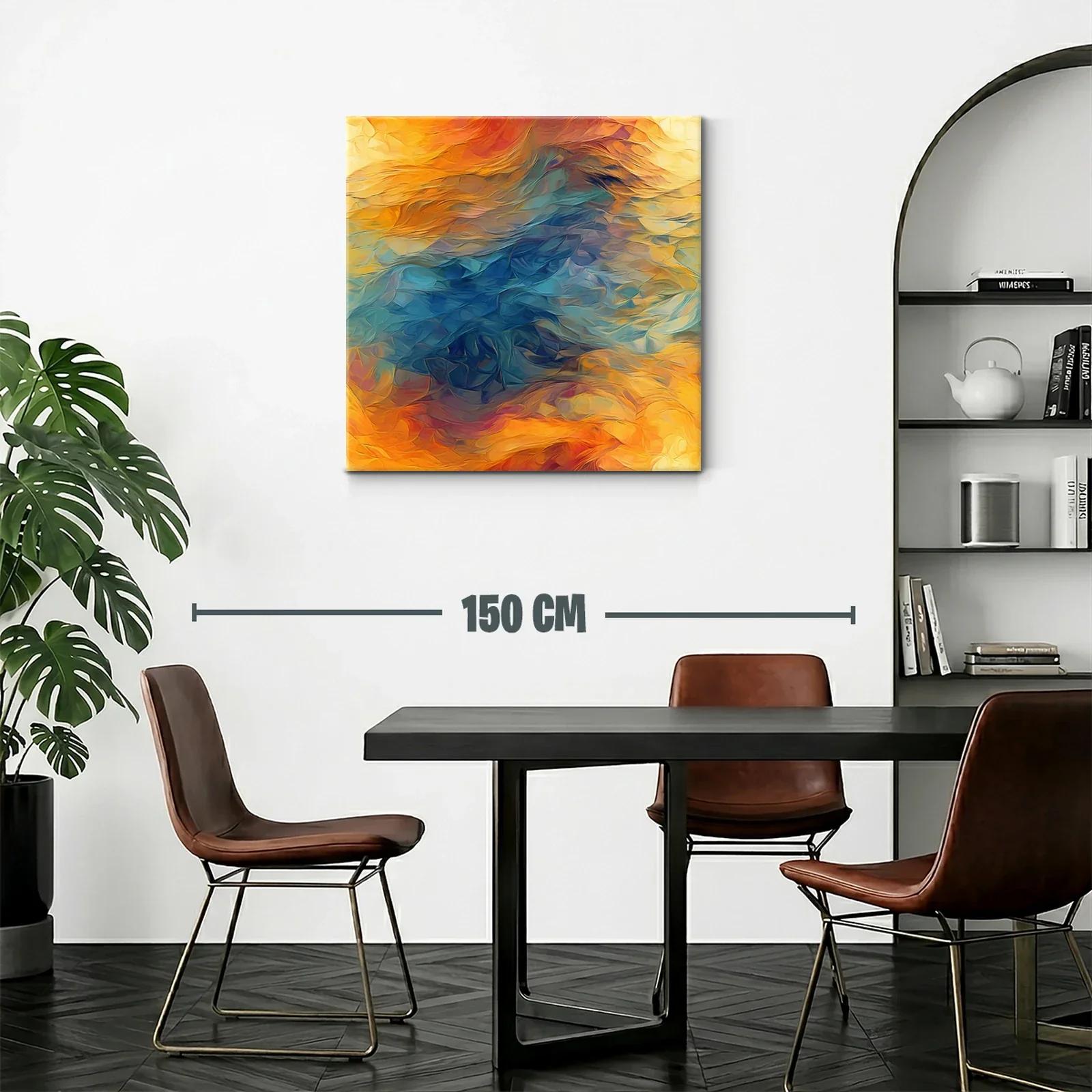 Composición abstracta con tonos cálidos y fríos vibrantes — miniatura 2