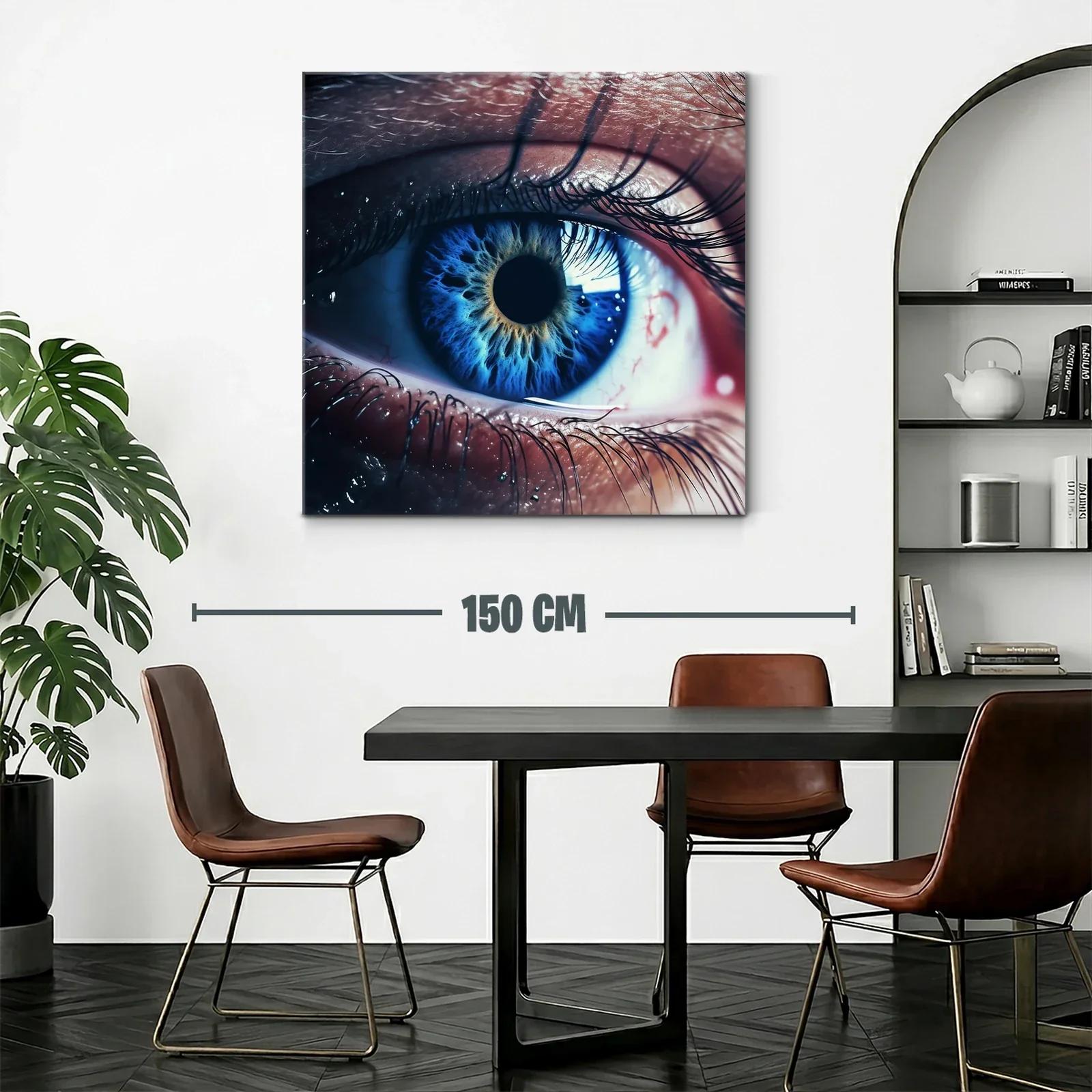 Impactante detalle de ojo azul con texturas vibrantes — miniatura 2
