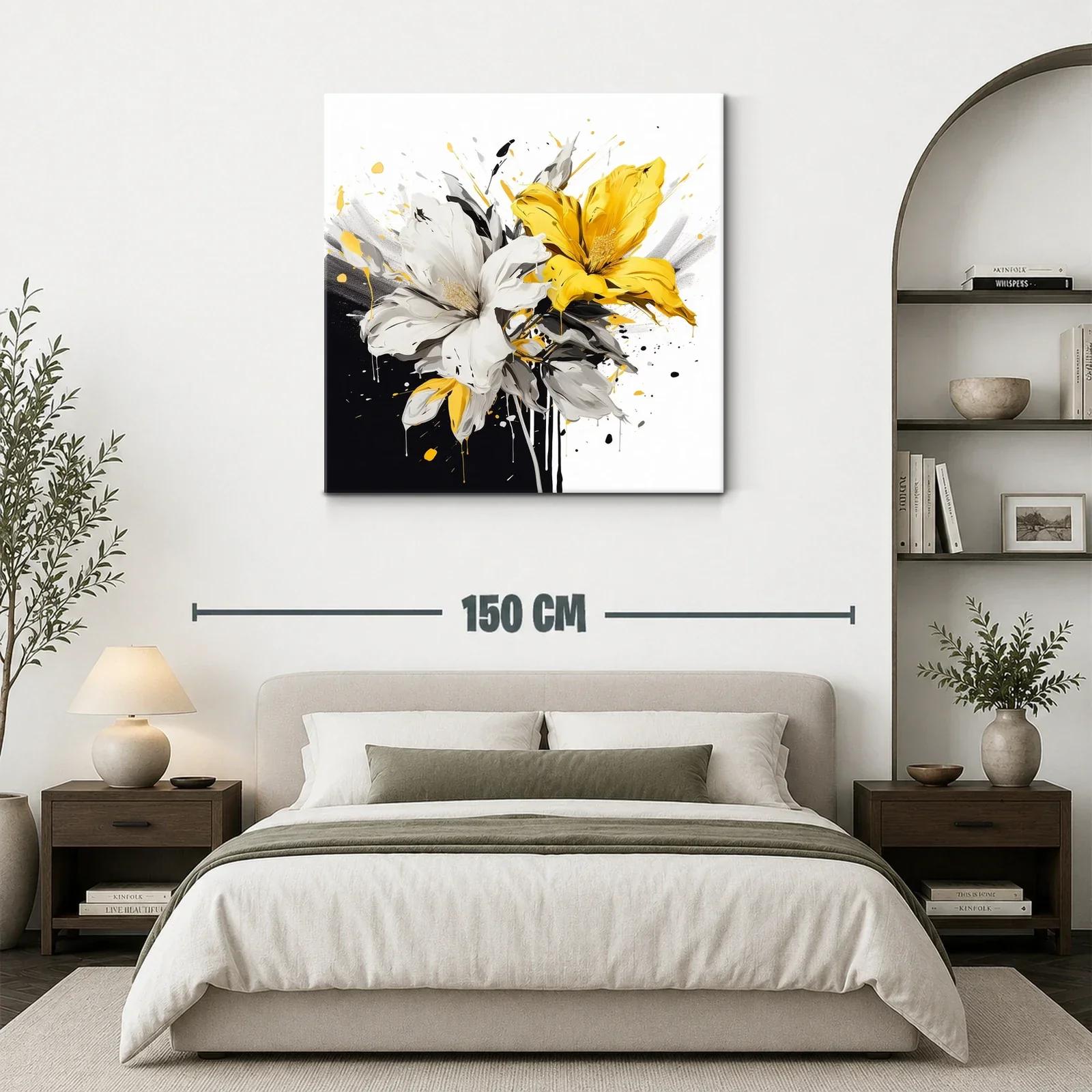 Flores en contraste brillante con tonos amarillos y grises — miniatura 3