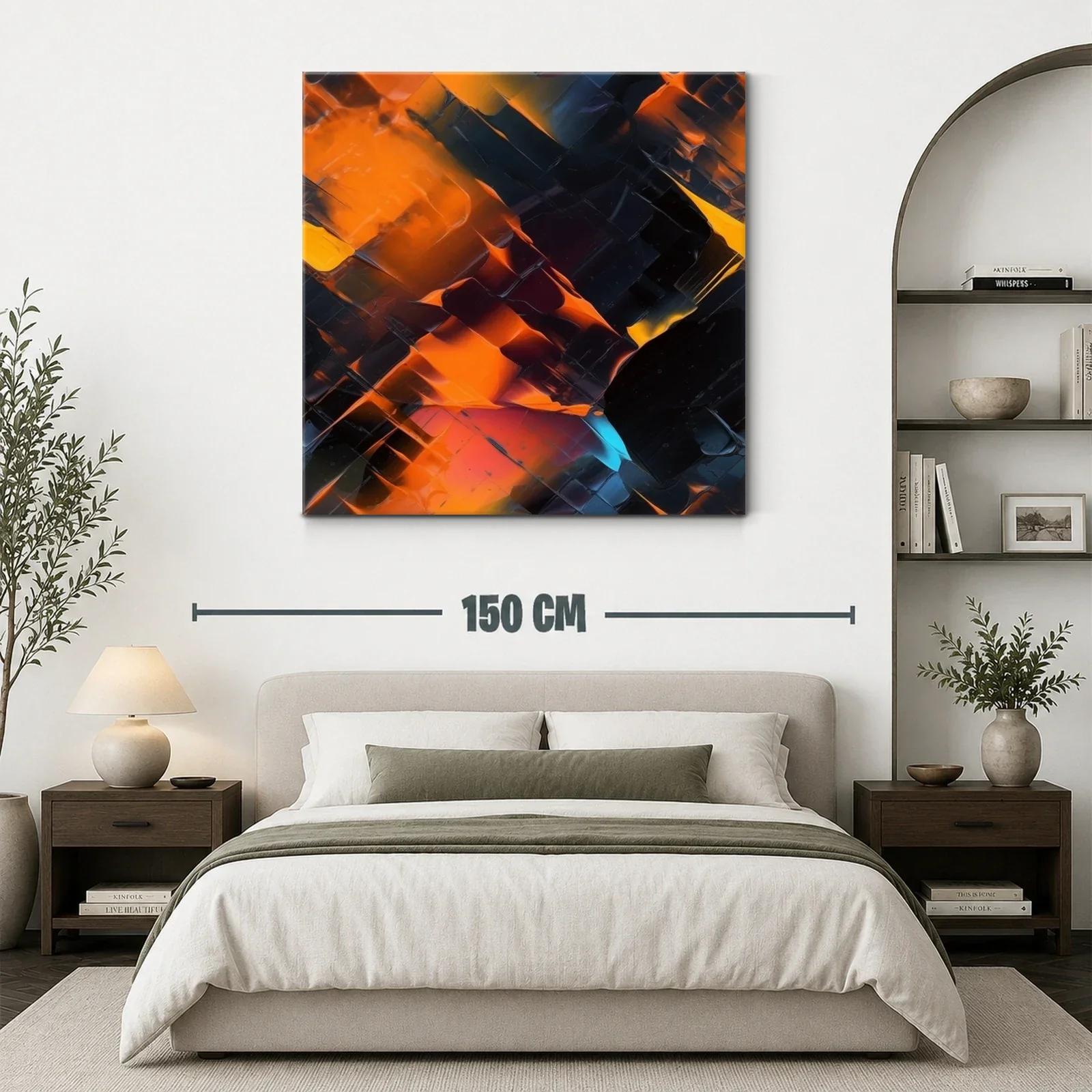 Abstracción vibrante en tonos cálidos y oscuros — miniatura 3
