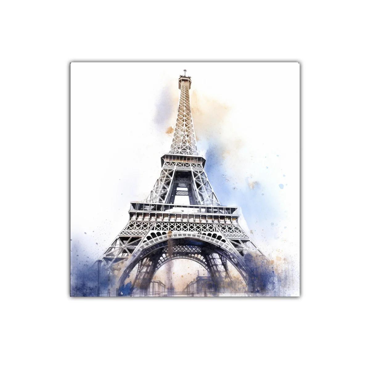 Perspectiva artística de la torre Eiffel en tonos suaves — miniatura 1