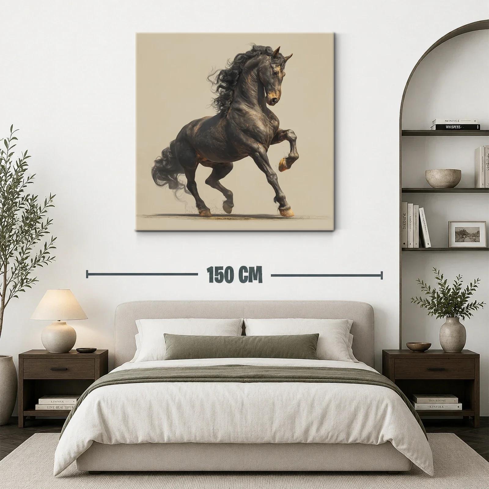 Caballo negro explosivo en movimiento elegante — miniatura 3