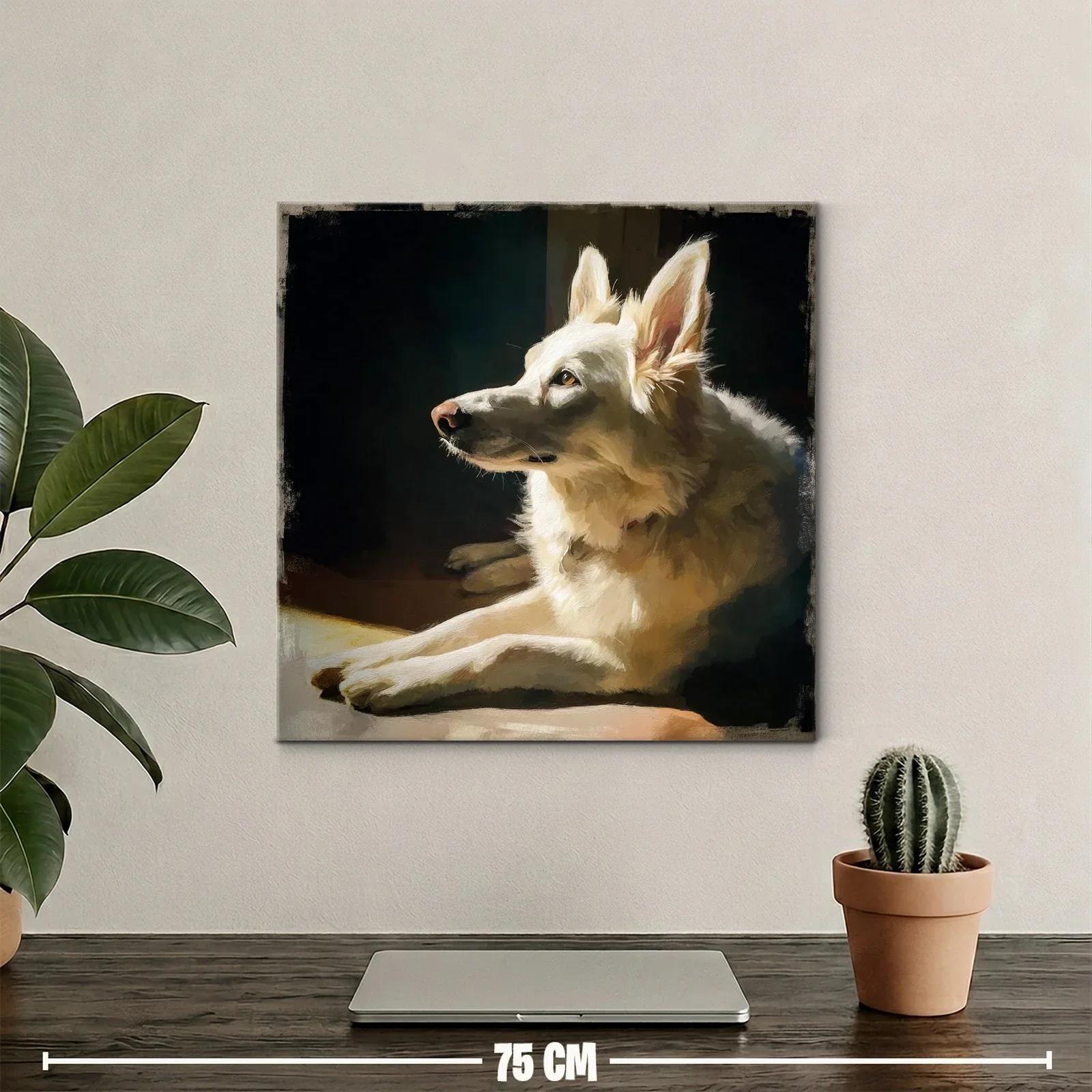 Retrato luminoso de perro blanco en descanso sereno — miniatura 2