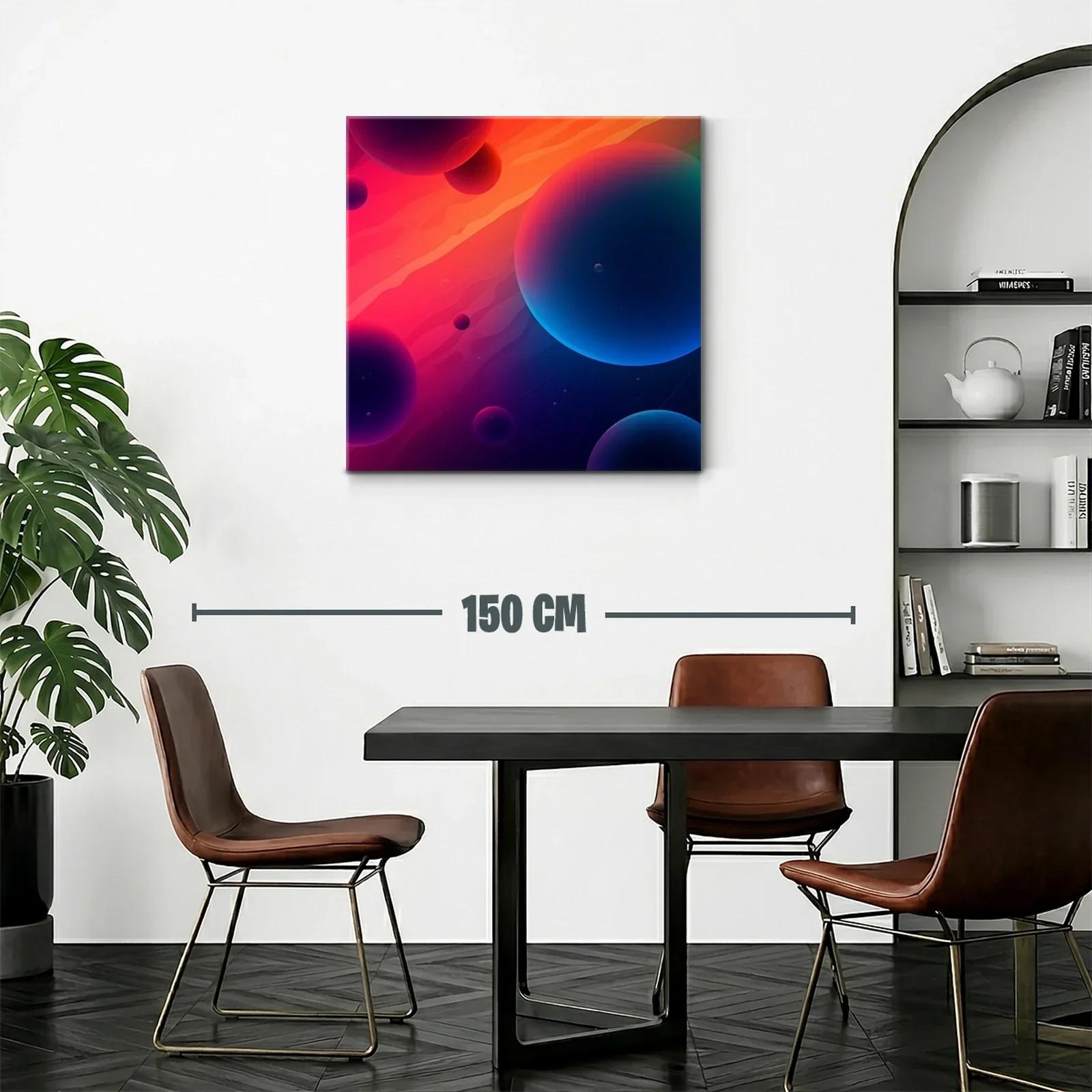 Composición abstracta con esferas en tonos cálidos y fríos — miniatura 2