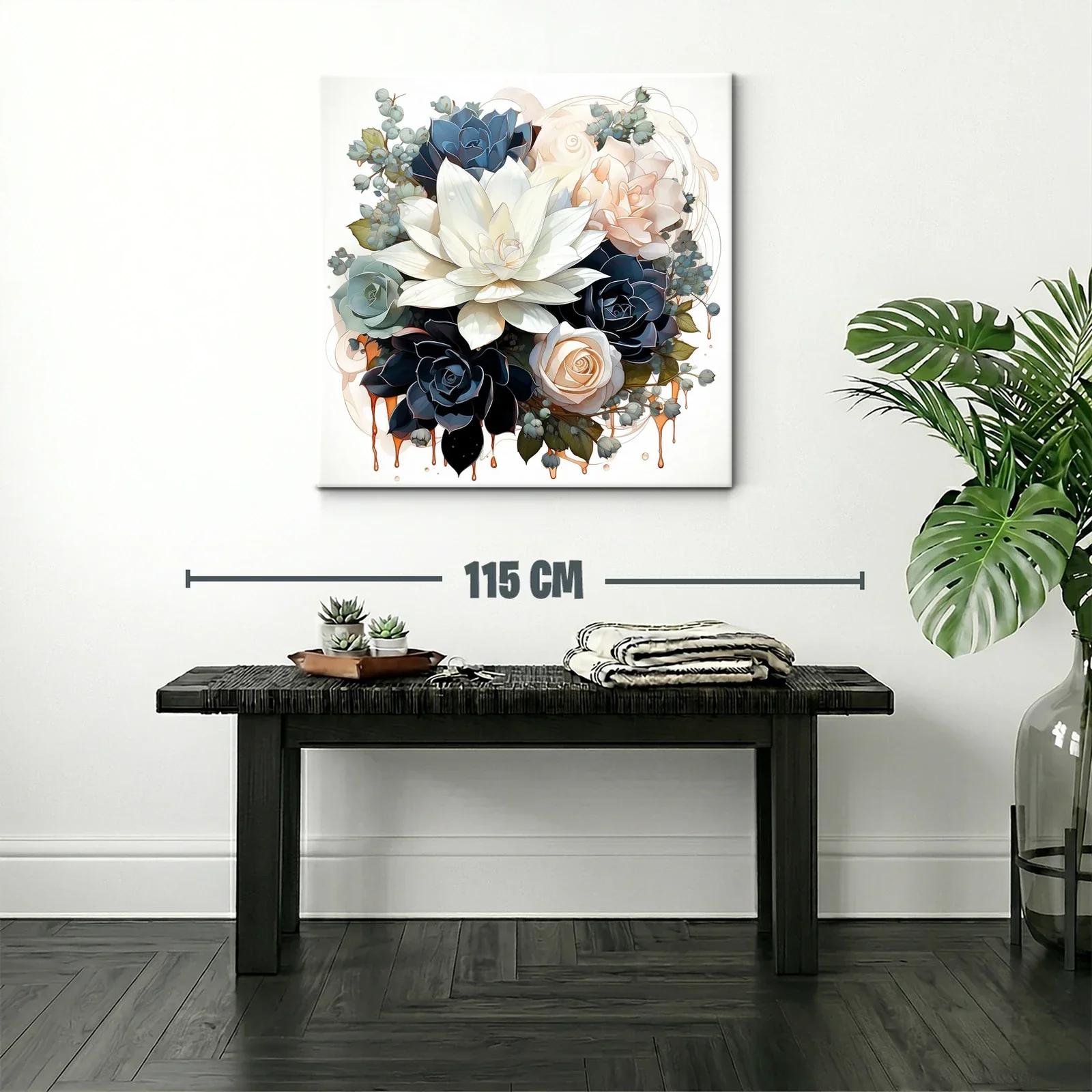 Elegante ramo de flores en tonos neutros y azules — miniatura 2