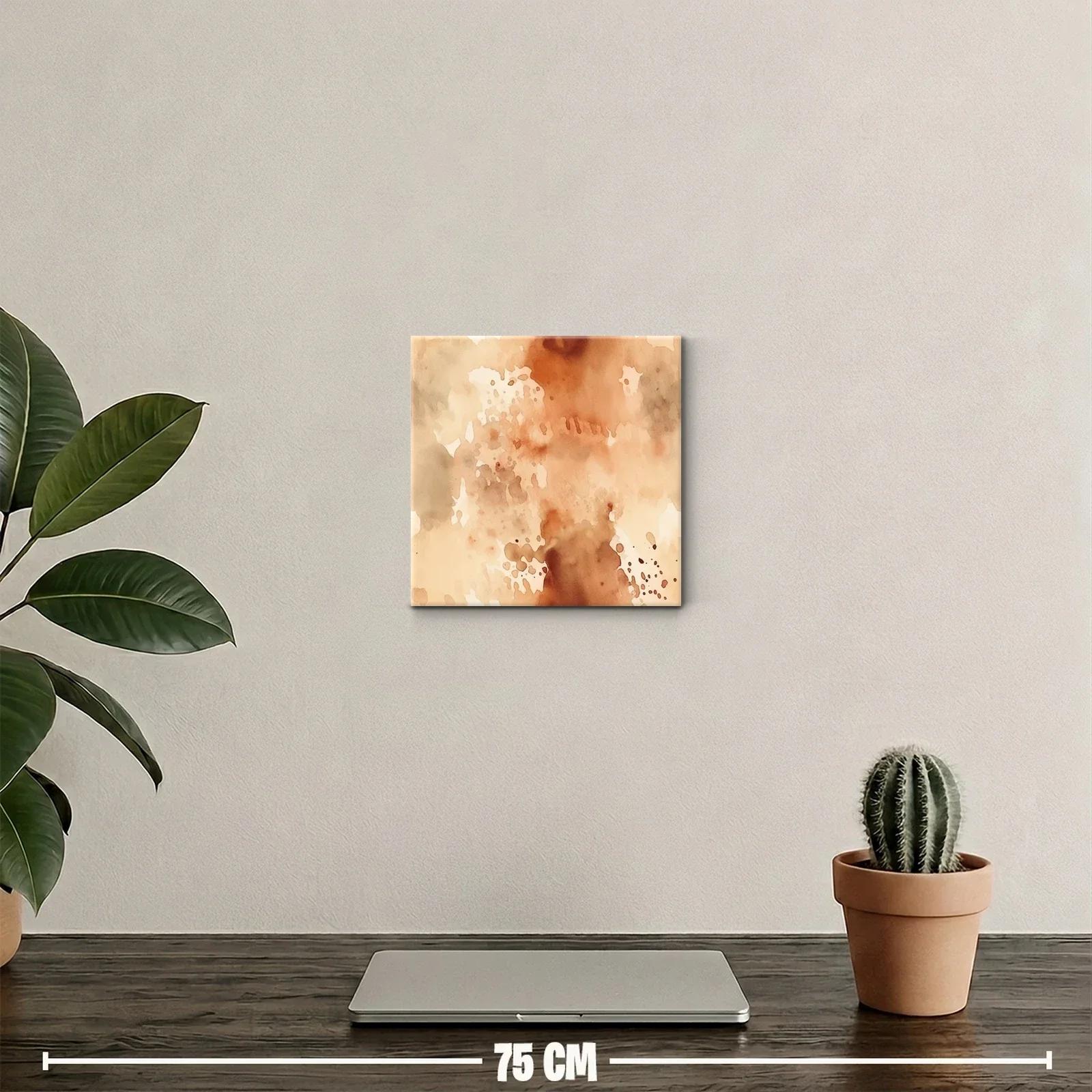 Cuadro abstracto tonos cálidos tierra y beige — miniatura 2