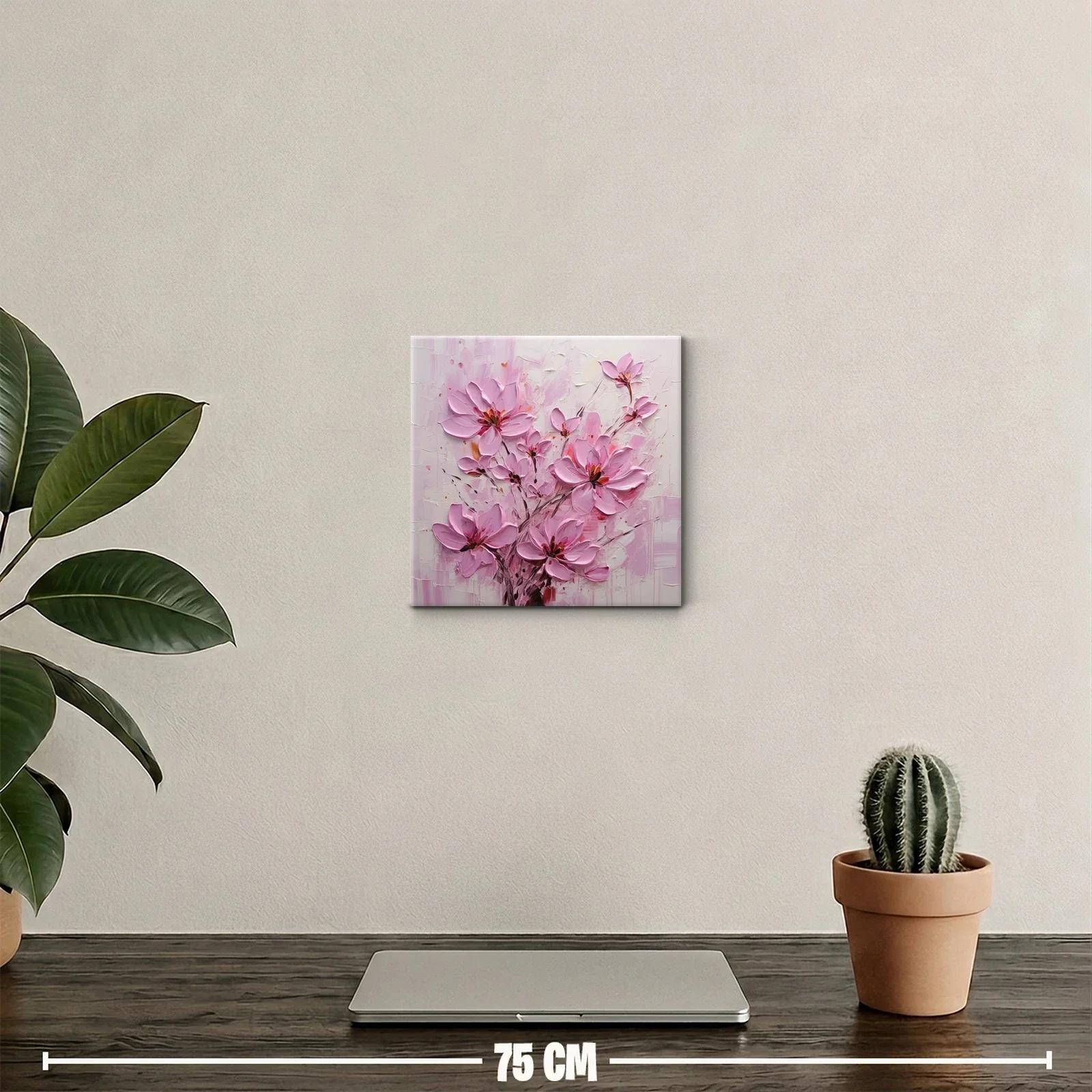 Cuadro decorativo con flores rosas en estilo moderno — miniatura 2