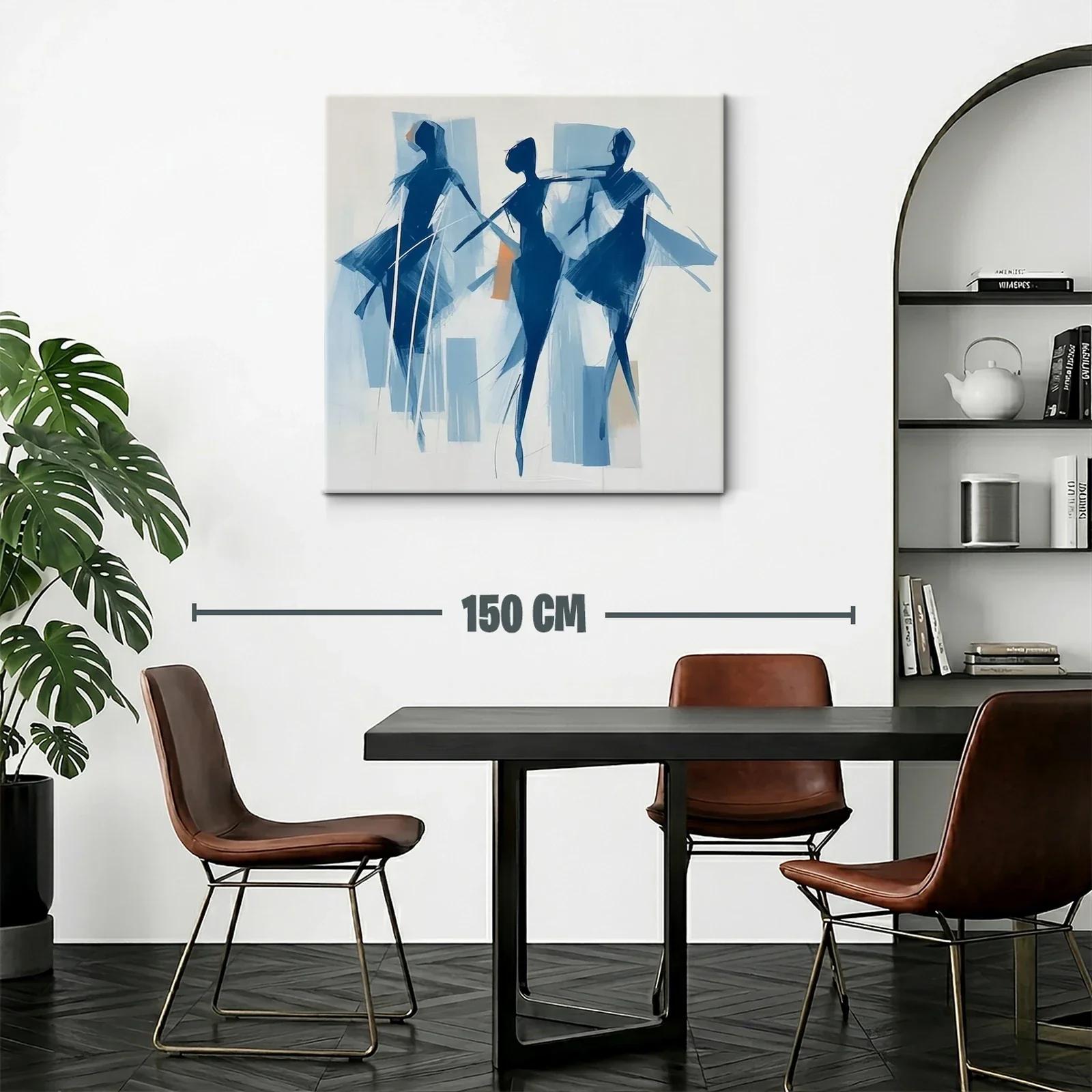 Danza abstracta en tonos azules y toques cálidos — miniatura 2