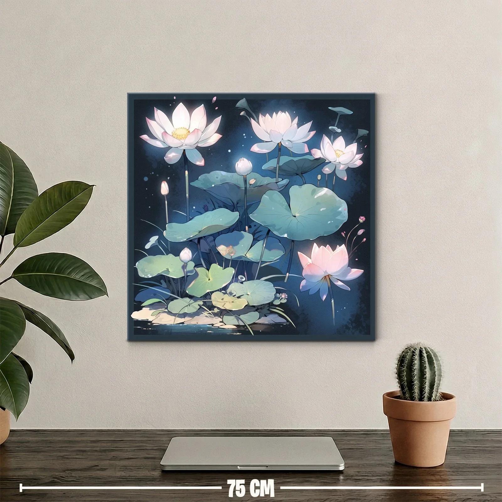 Delicadas flores de loto iluminadas en tonos suaves — miniatura 2