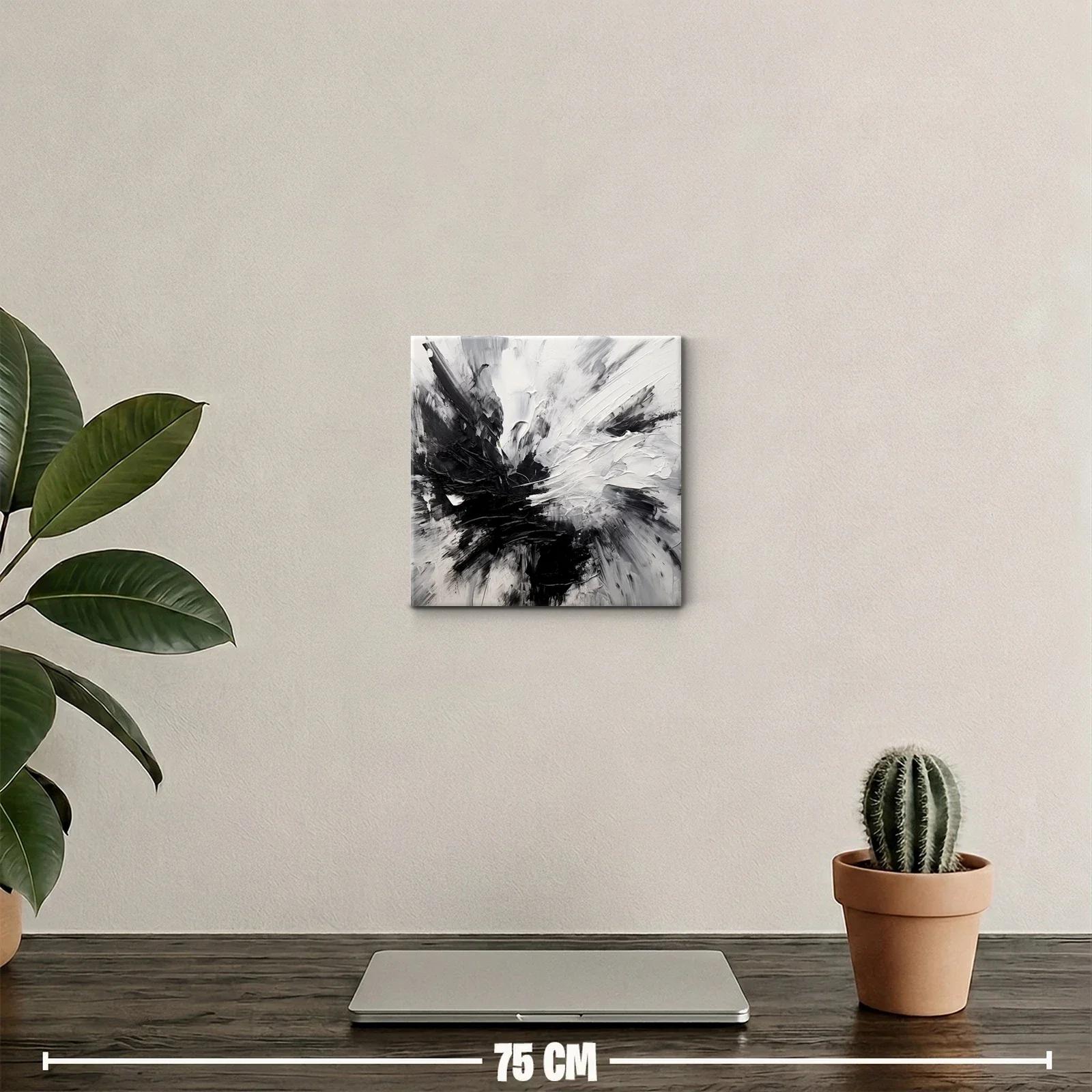 Composición abstracta en blanco y negro con textura dinámica — miniatura 2