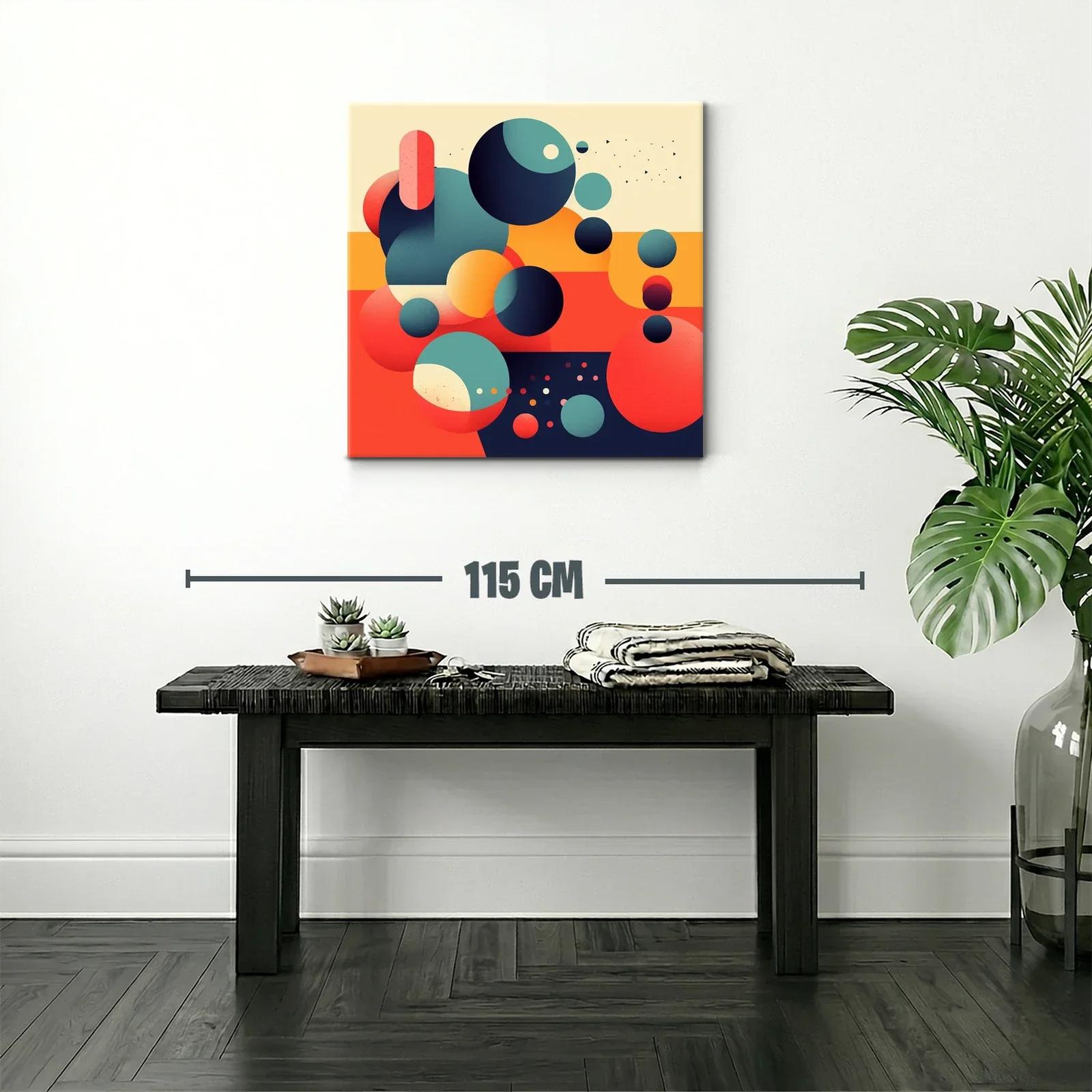 Composición abstracta con esferas en tonos cálidos y fríos — miniatura 2
