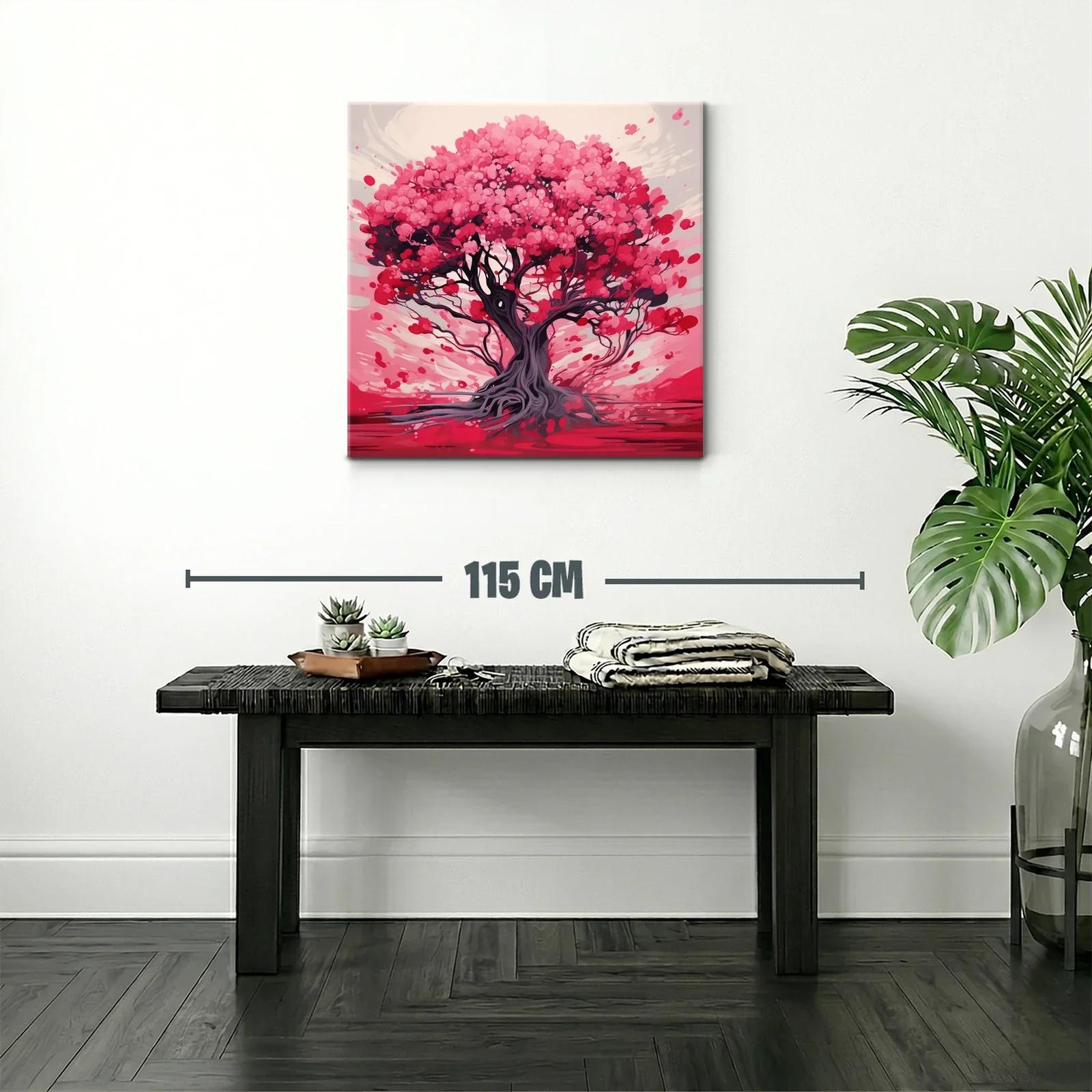 Árbol vibrante con tonos rosas y rojos intensos — miniatura 2